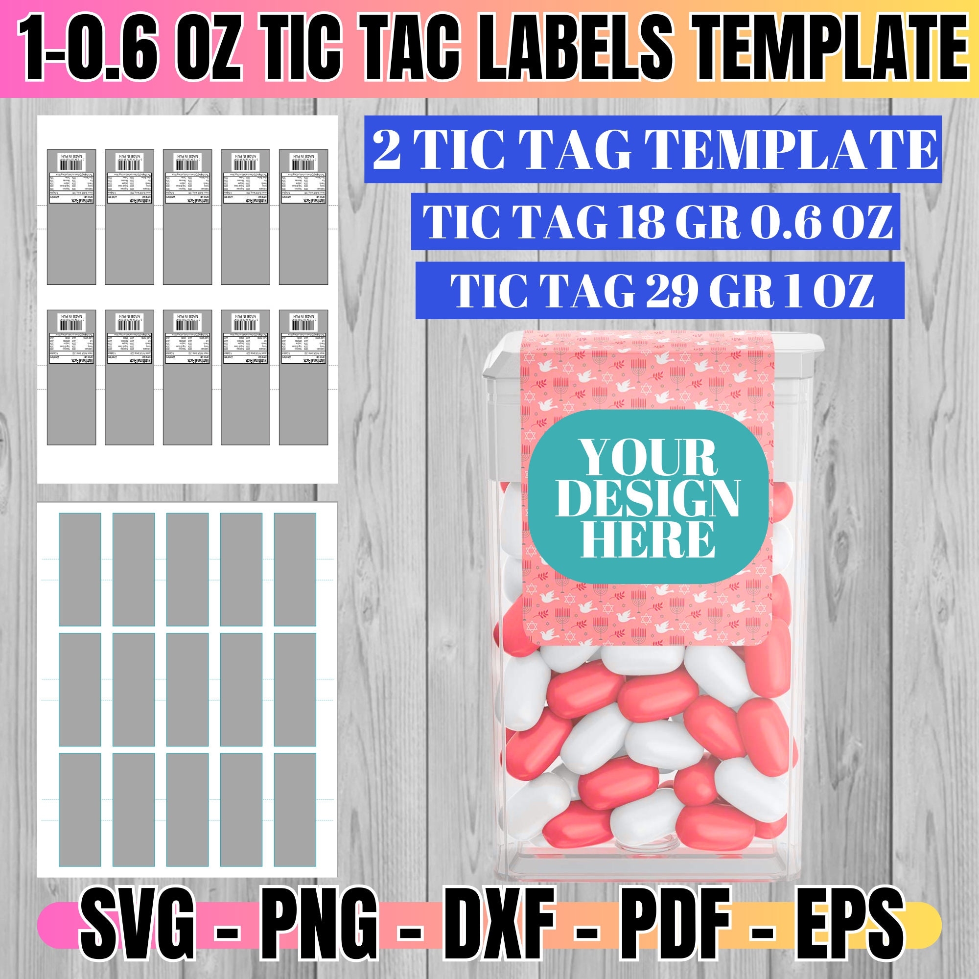 1 0 6 Oz Tic Tac Labels Template Svg Tic Tac Blank Wrapper Template Mint To Be Wrapper Svg Files For Cricut Full Wrap Template