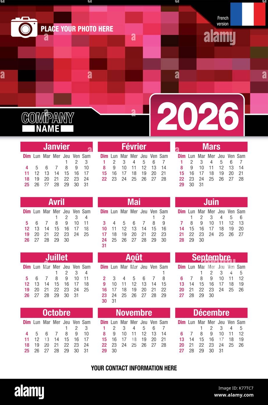 2026 French Calendar Hi res Stock Photography And Images Alamy