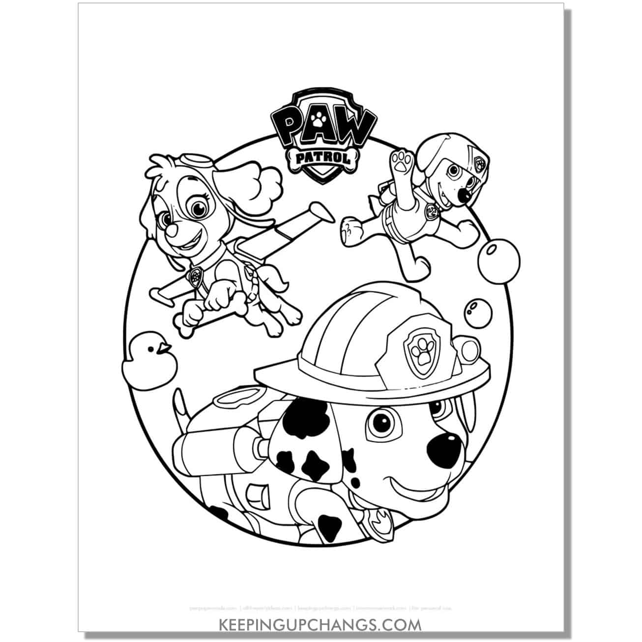 Free Printable Coloring Pages Paw Patrol