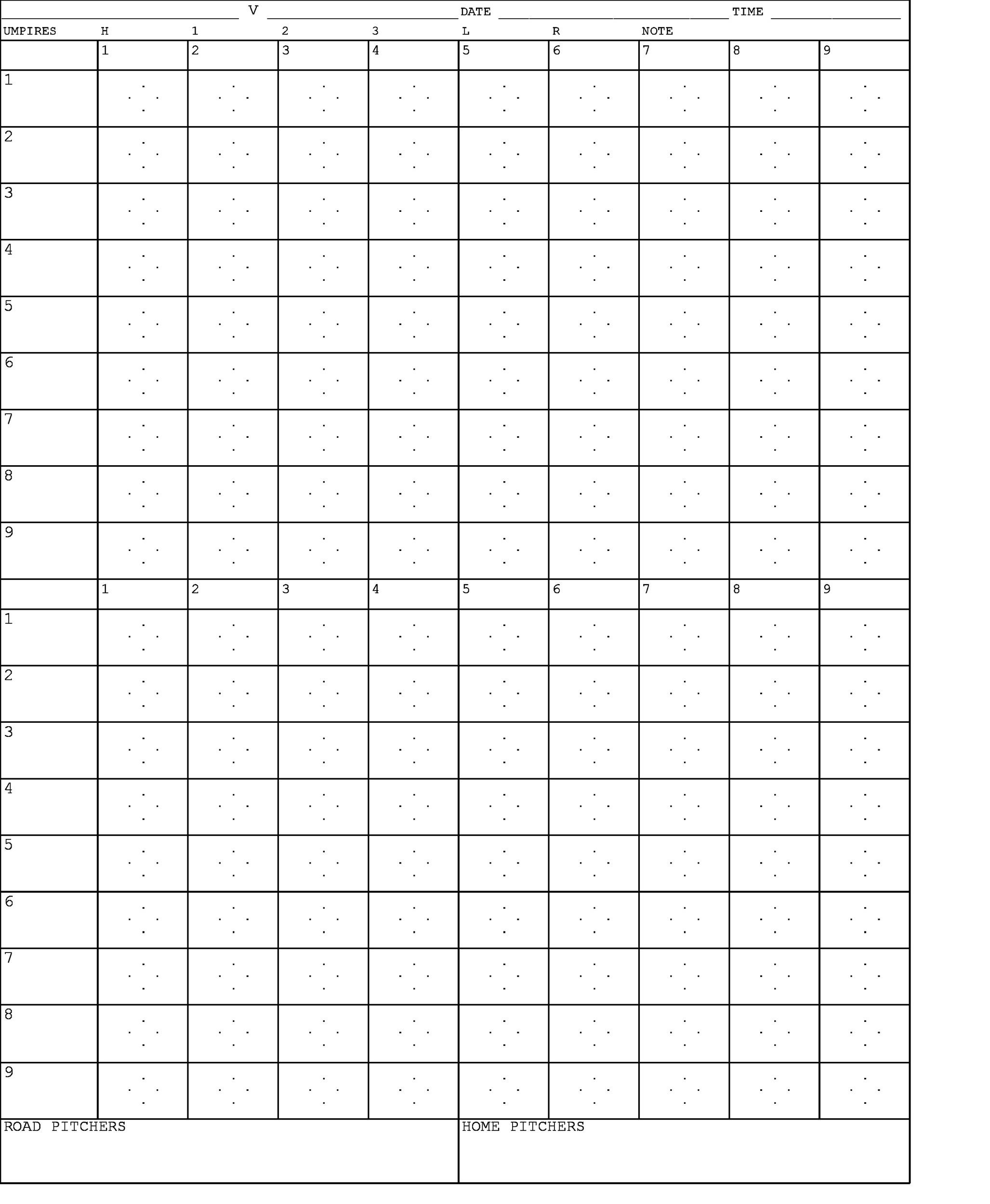 30 Printable Baseball Scoresheet Scorecard Templates TemplateLab