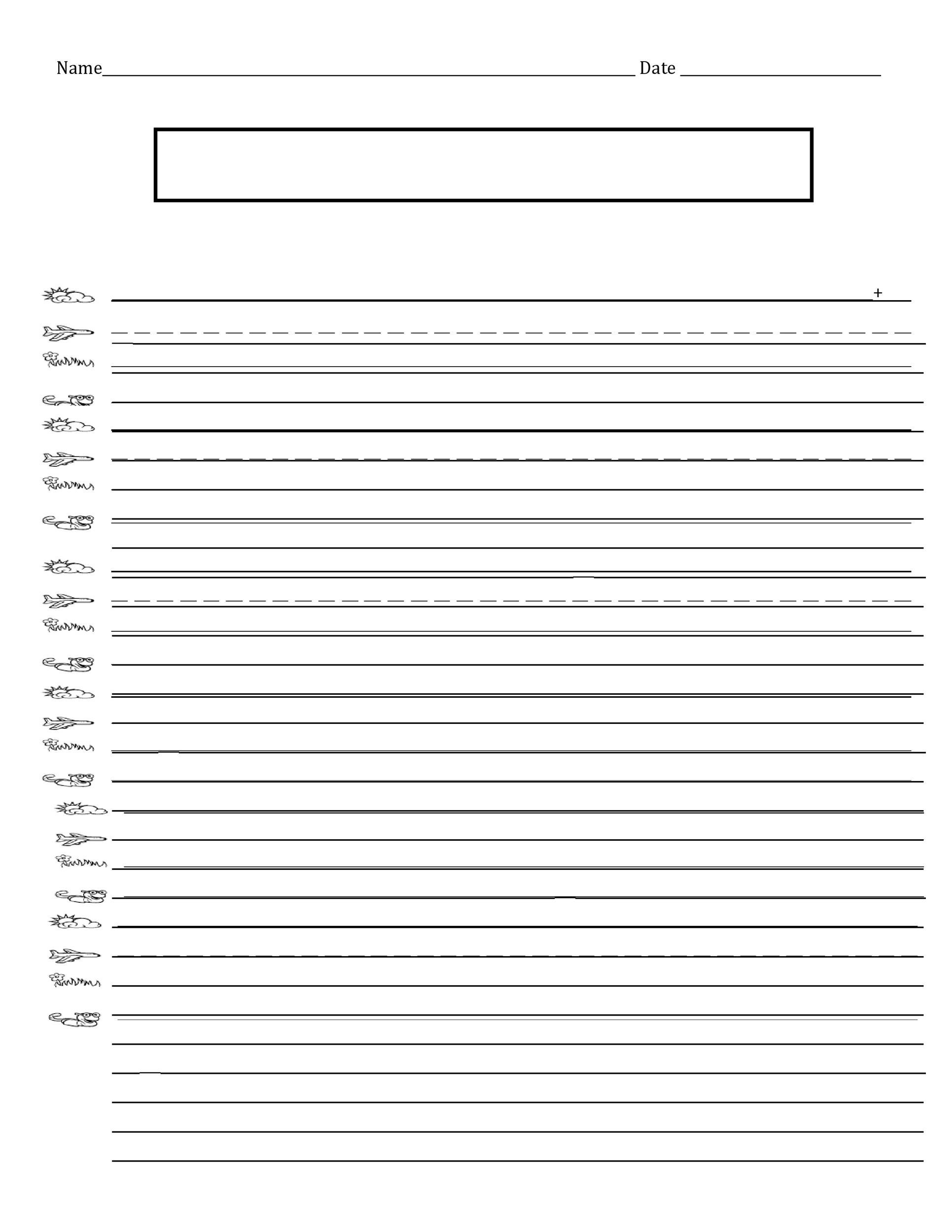 Free Printable Lined Paper For Kindergarten