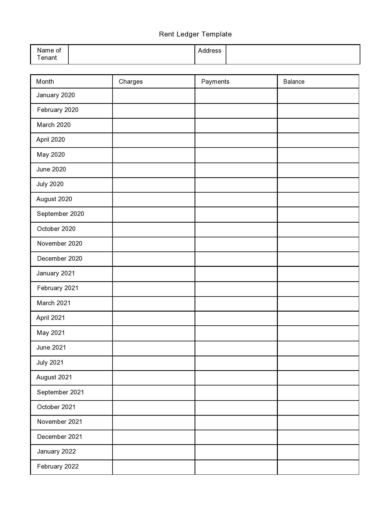 39 Printable Rental Ledger Templates Lease Ledger 