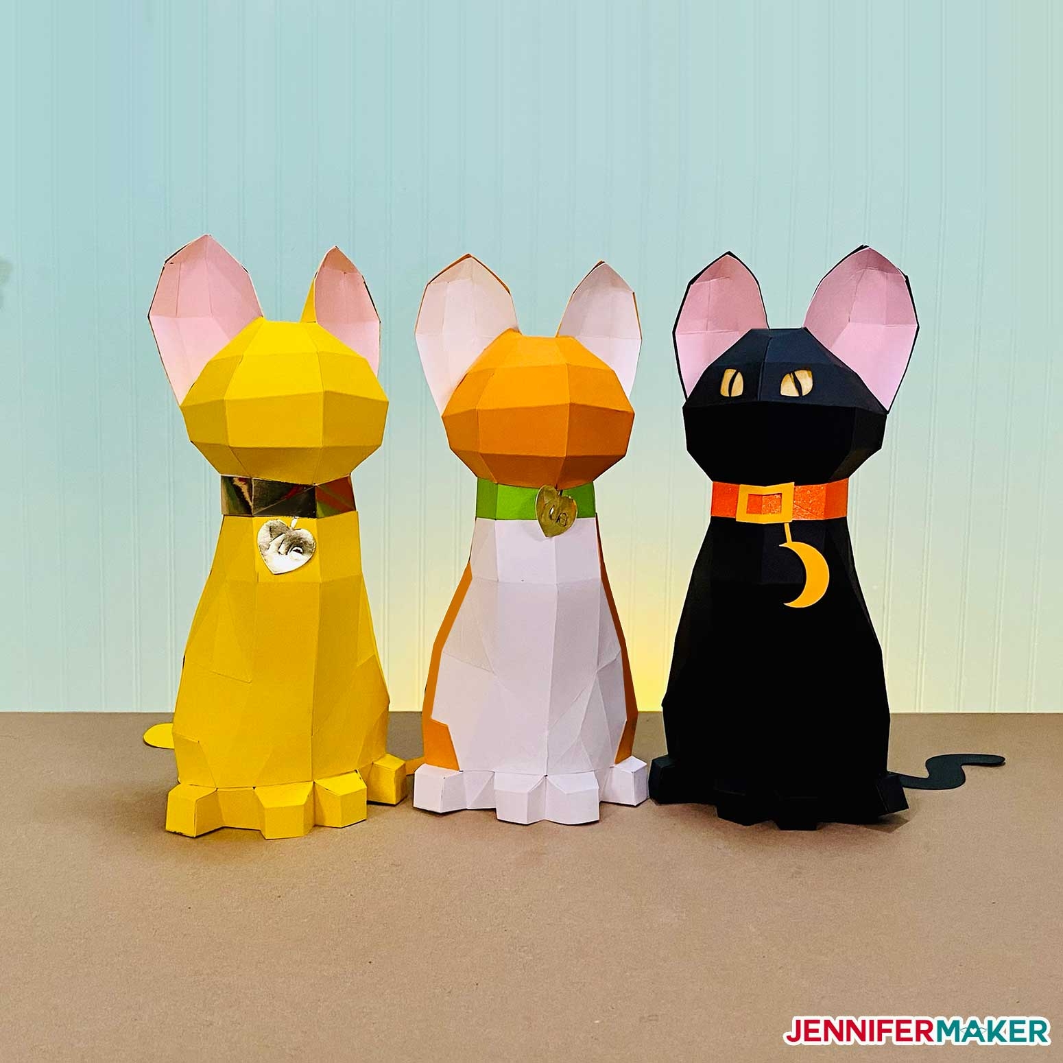 3D Papercraft Cat Free Animal Papercraft Template U0026 SVG File Jennifer Maker