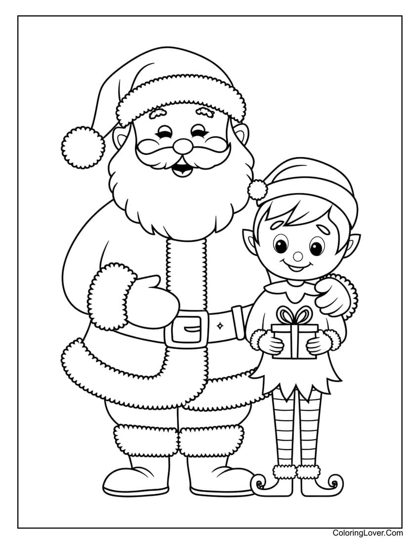 Santa Coloring Pages Free Printable