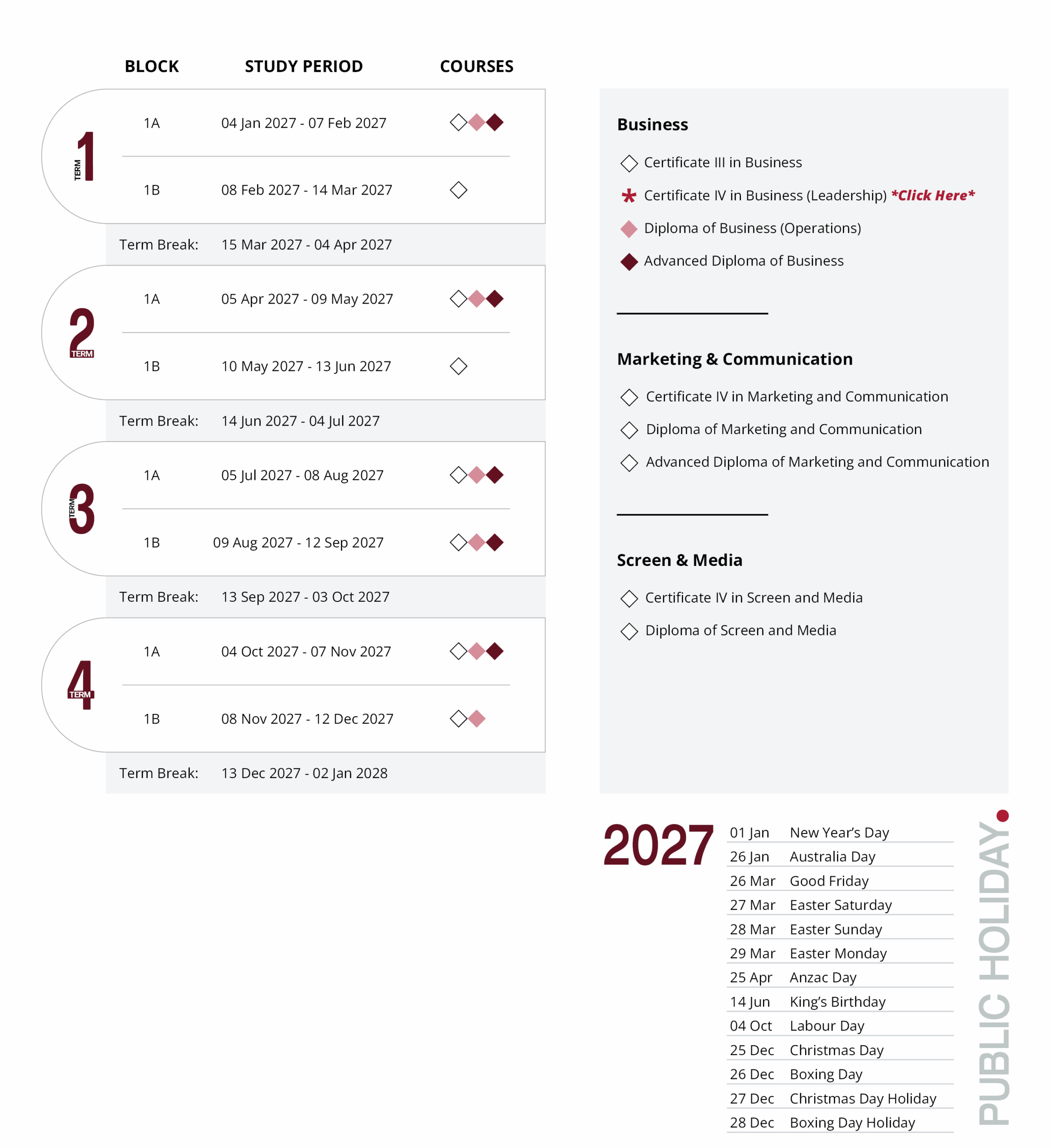 Academic Calendar Victory Institute