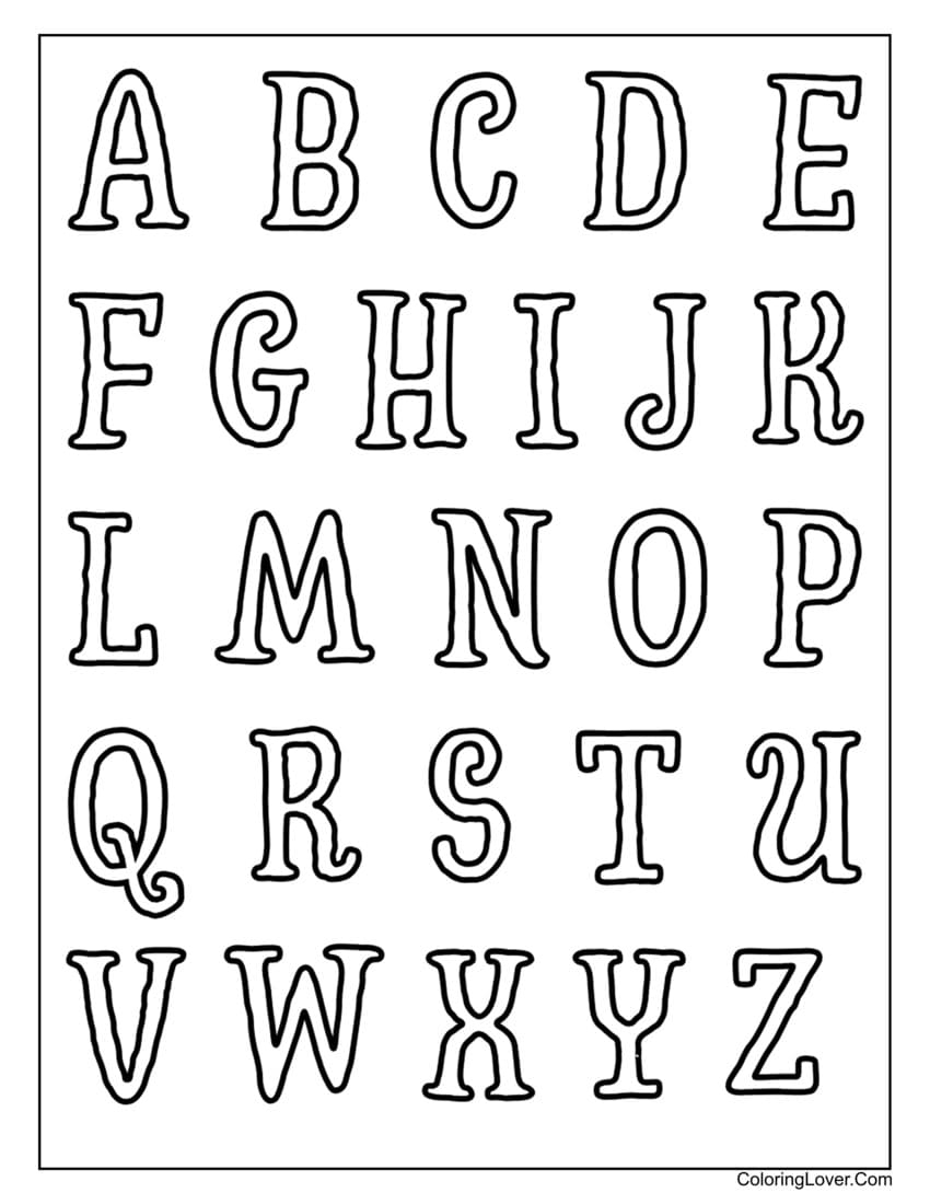 Free Printable Letter Coloring Pages