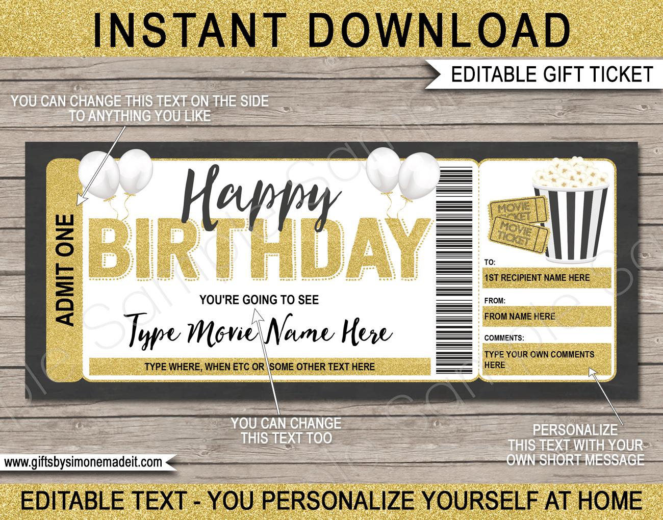 Free Printable Movie Tickets