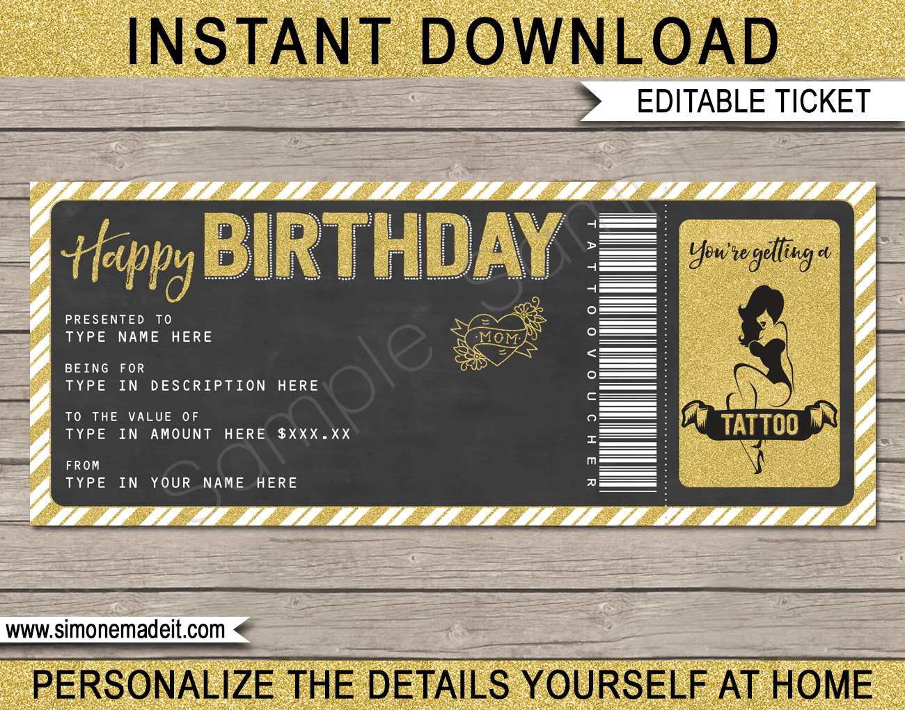 Birthday Tattoo Gift Vouchers