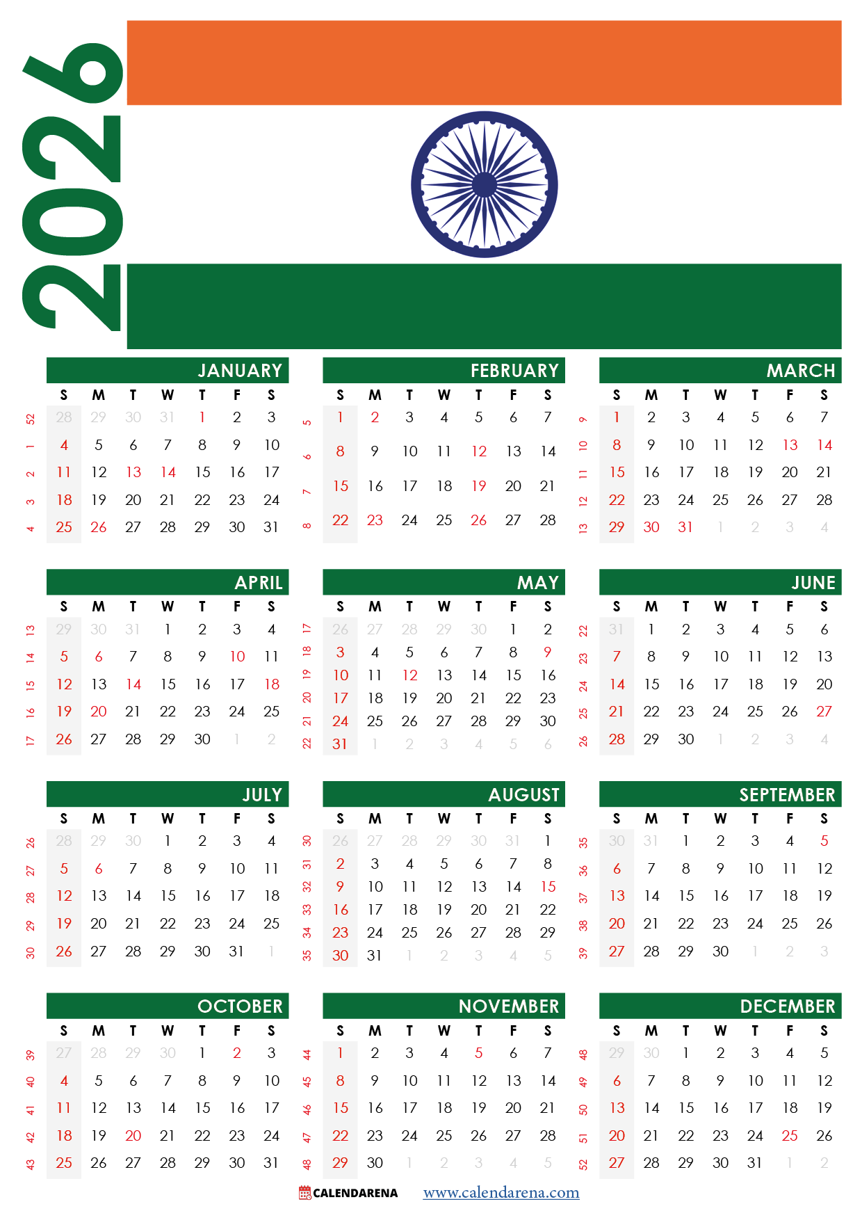 May Indian Calendar 2026