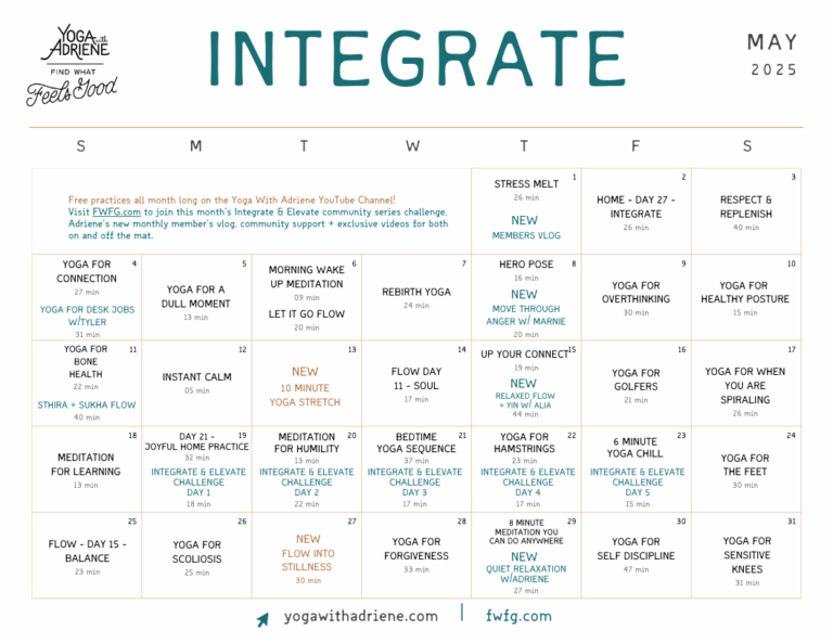 Calendar Yoga With Adriene