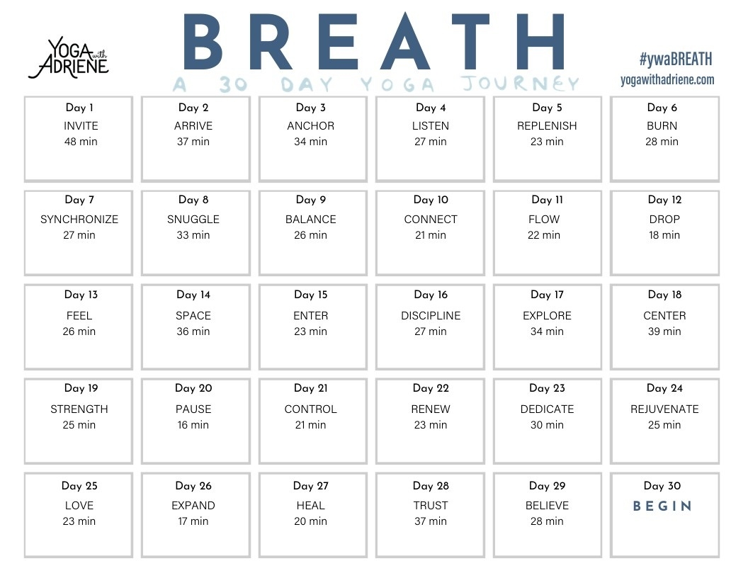 Yoga With Adriene May 2026 Calendar