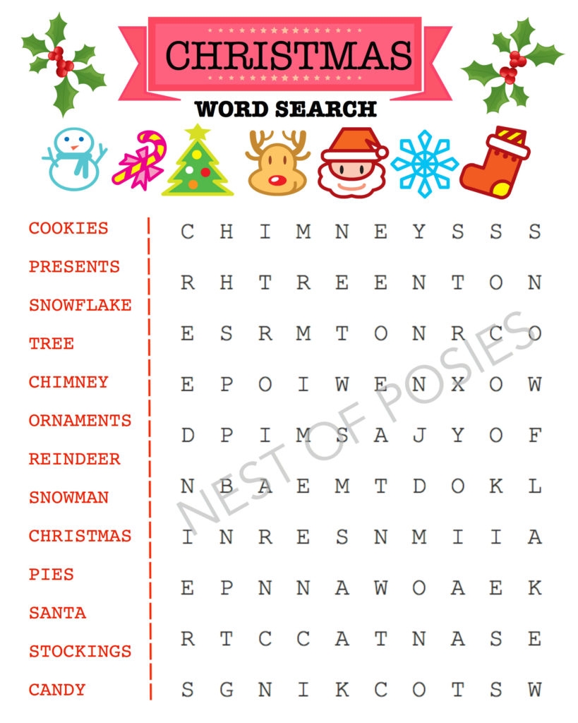 Free Printable Christmas Word Search Puzzles