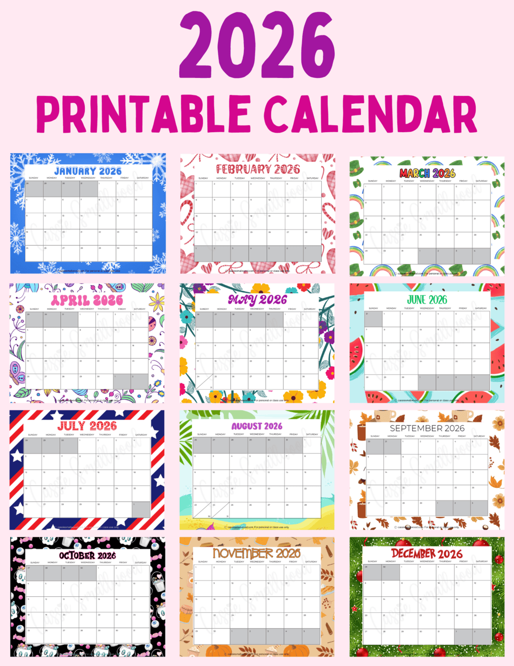 Printable Calendar August 2023 To May 2026