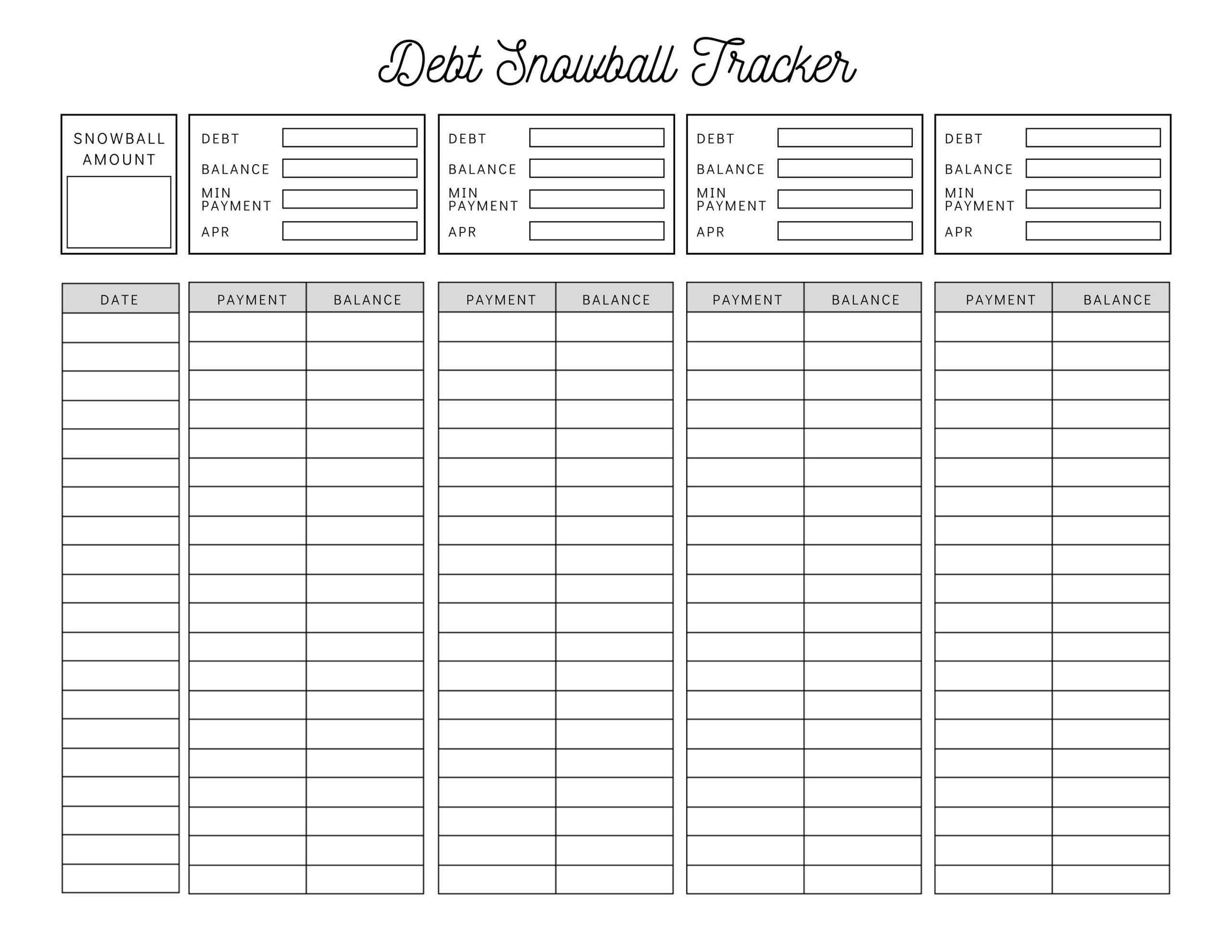 Debt Snowball Tracker Printable Debt Payment Worksheet Debt Payoff Progress Log Debt Free Goal Chart Instant Download