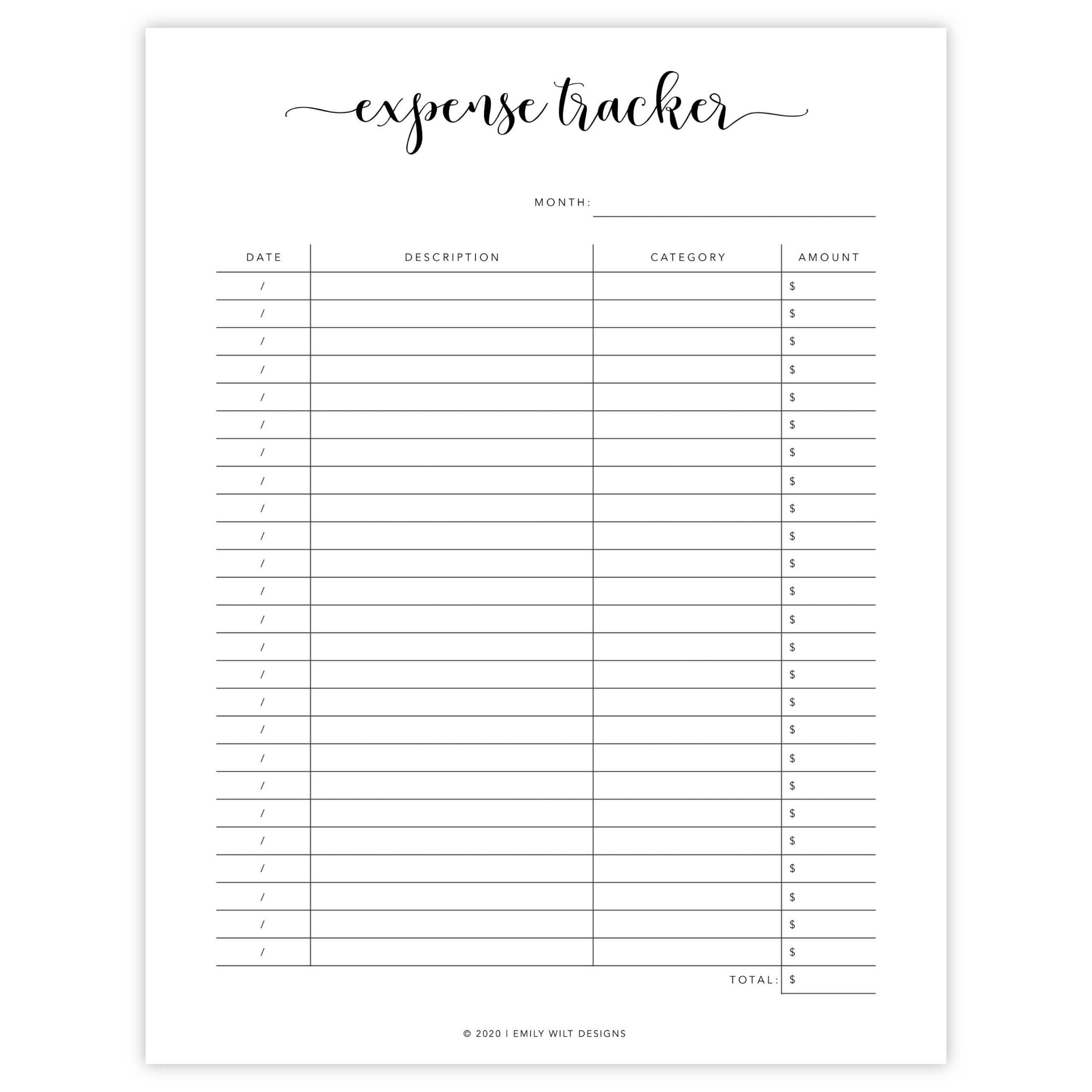 Expense Tracker Printable Expense Tracking Spending Log Spending Tracker Budget Printables Finance Binder Finance Printable
