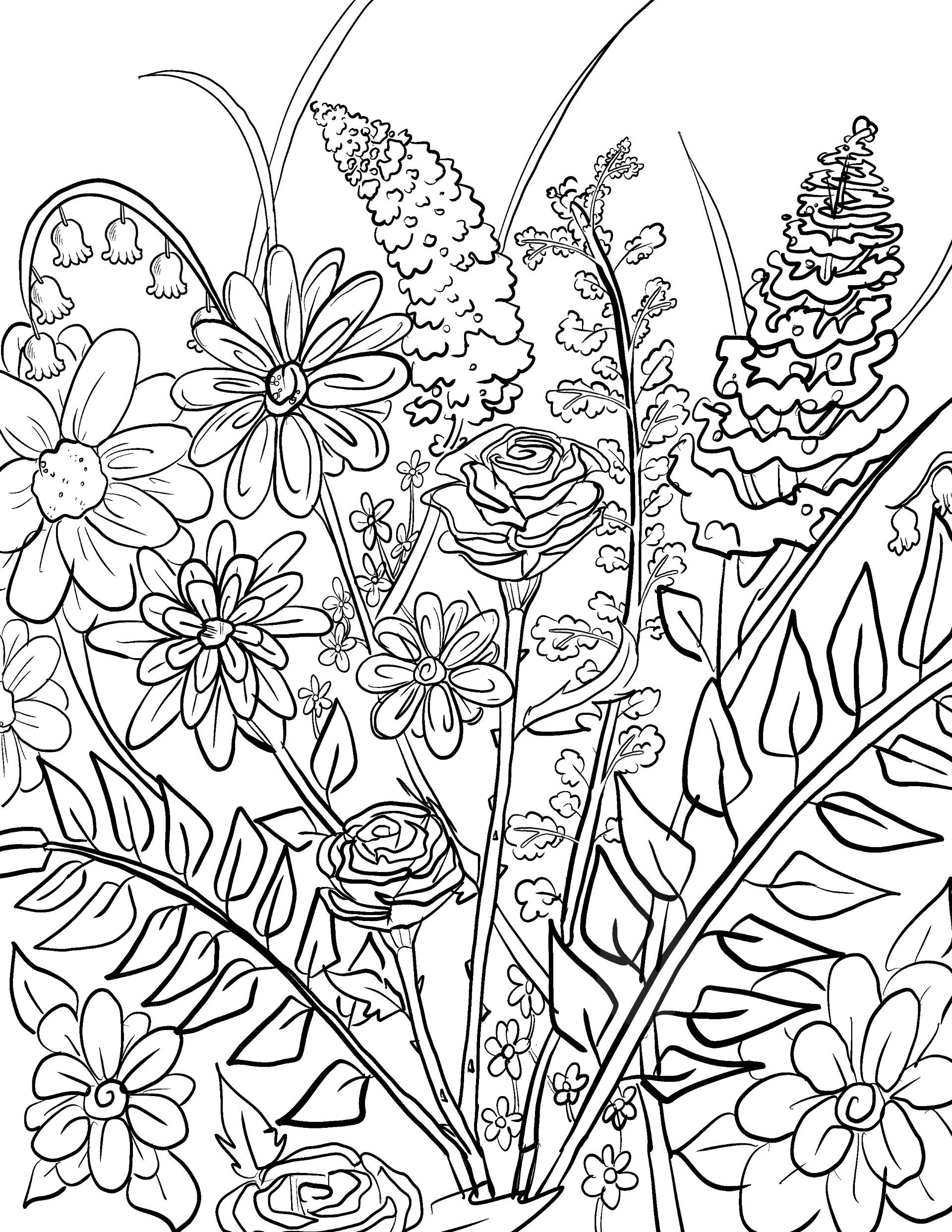 Flower Colouring Pages Free Printable