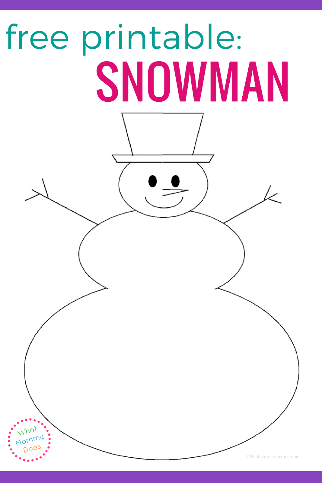 Snowman Template Free Printable