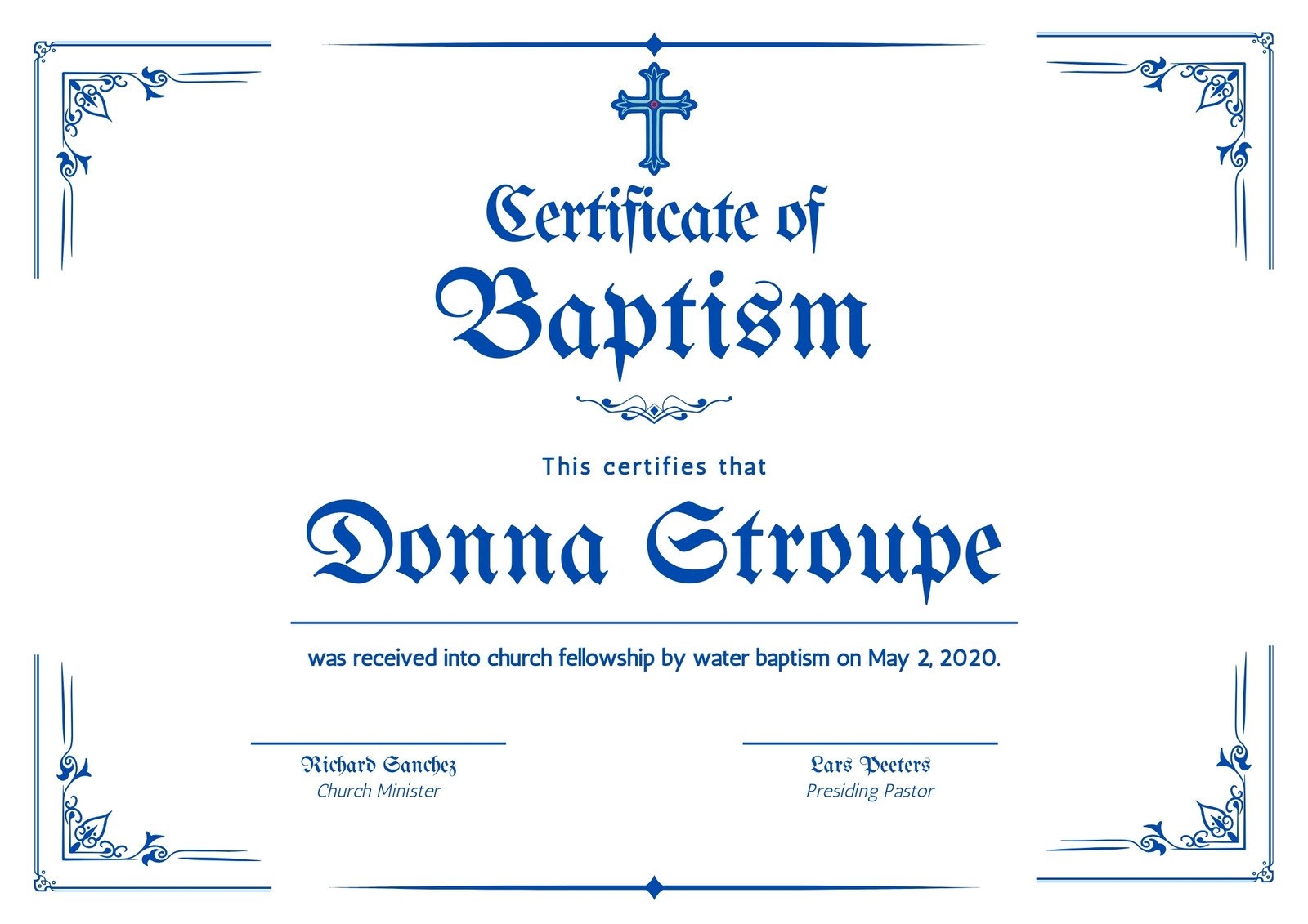 Free Custom Printable Baptismal Certificate Templates Canva