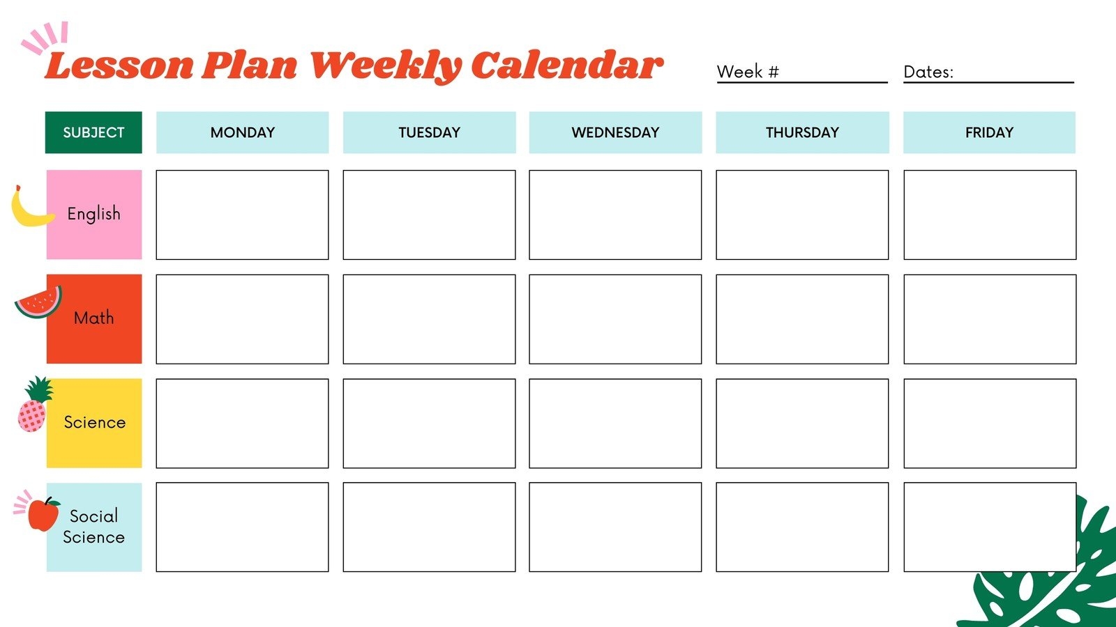 Free Printable Preschool Calendar Template