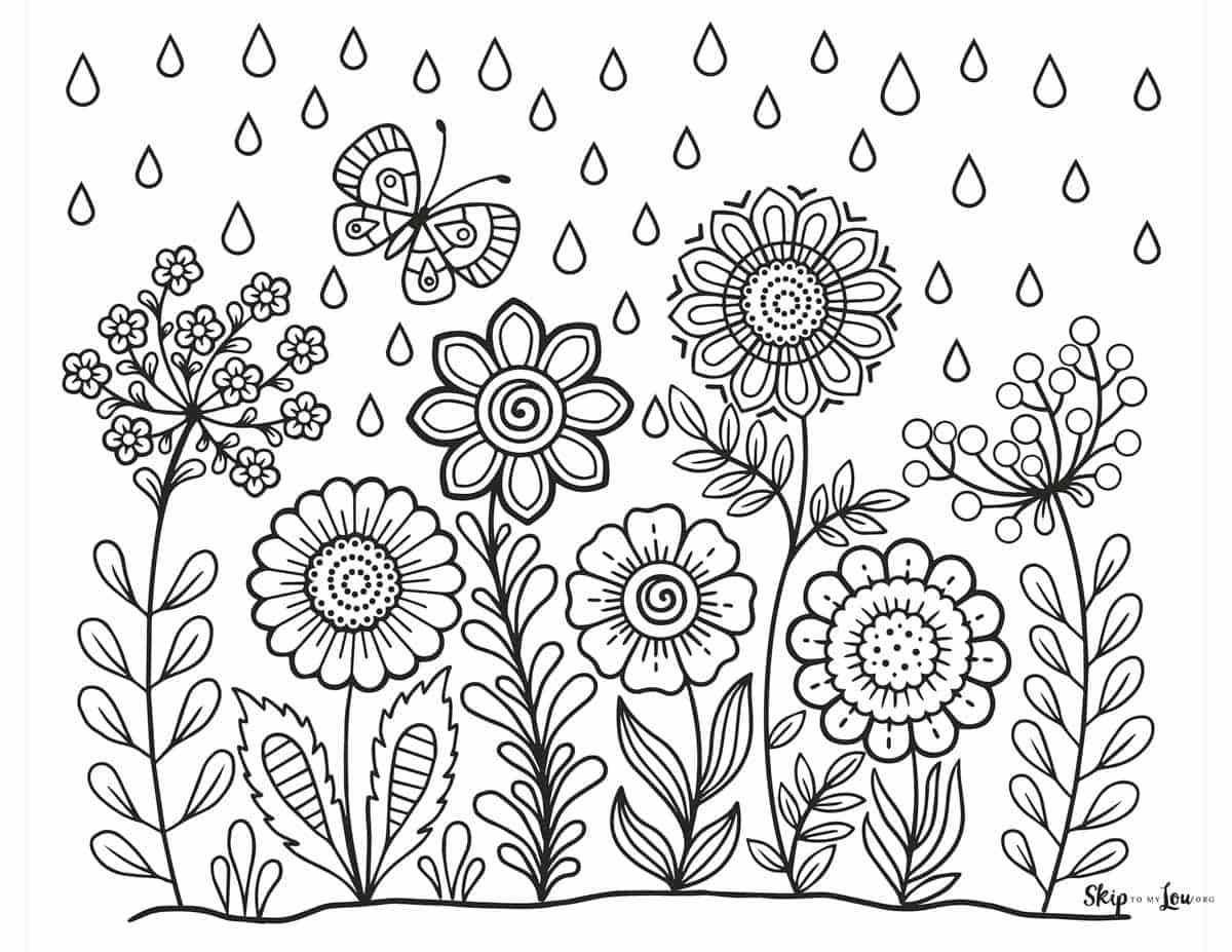 Flower Coloring Pages Printable Free
