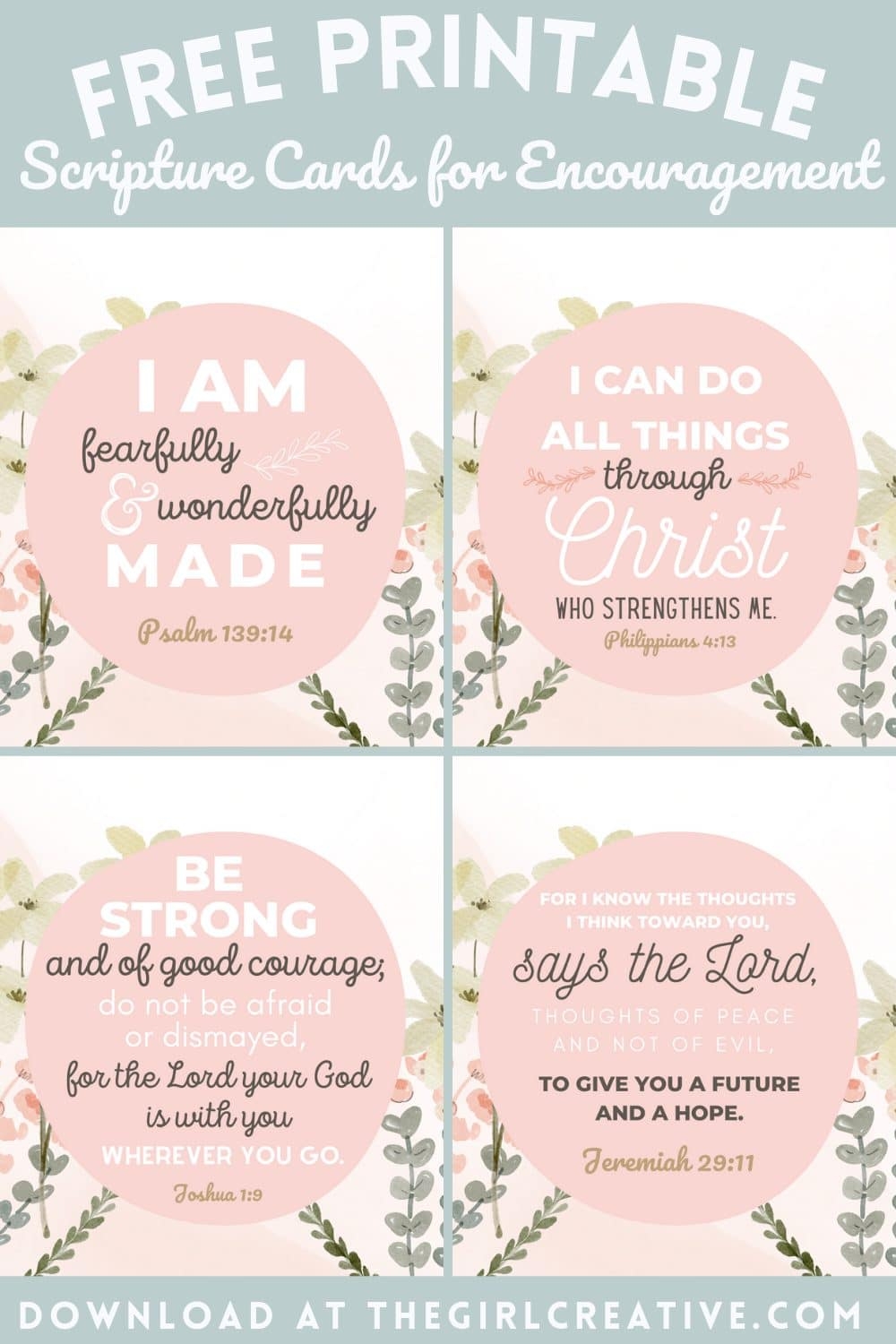 Free Printable Bible Verses For Encouragement The Girl Creative Worksheets Library