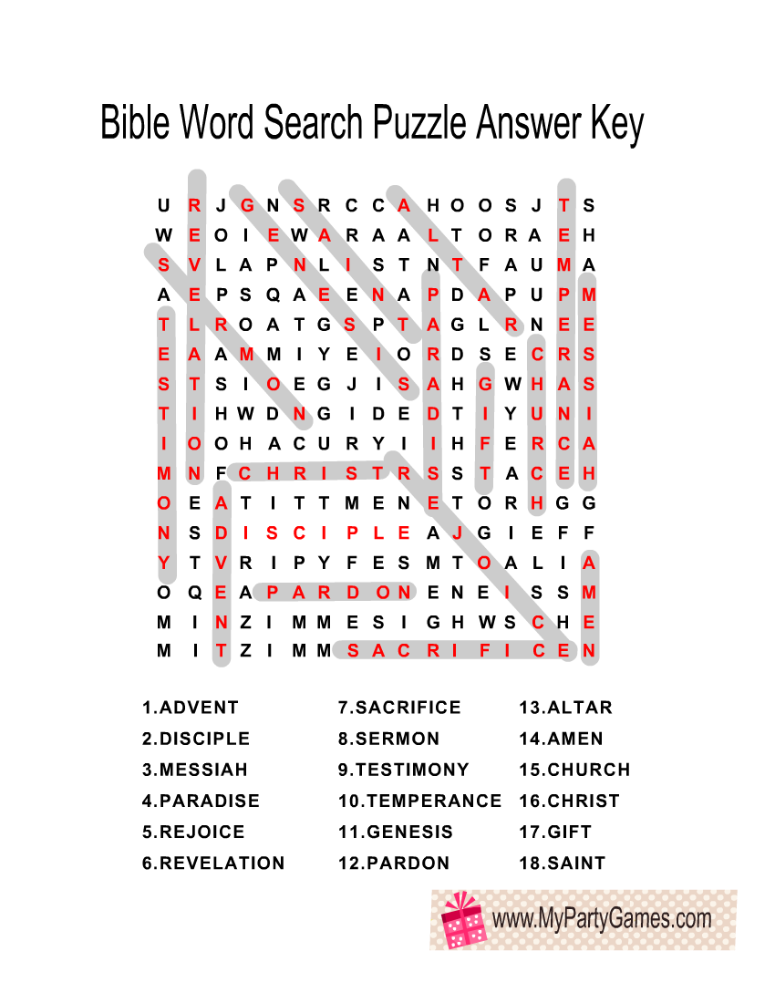 Free Printable Biblical Word Search Puzzles