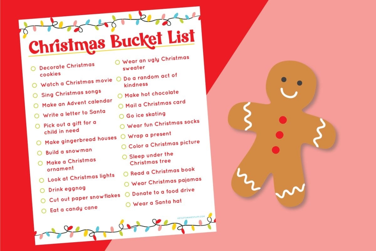 Free Printable Christmas Bucket List With Christmas Activities
