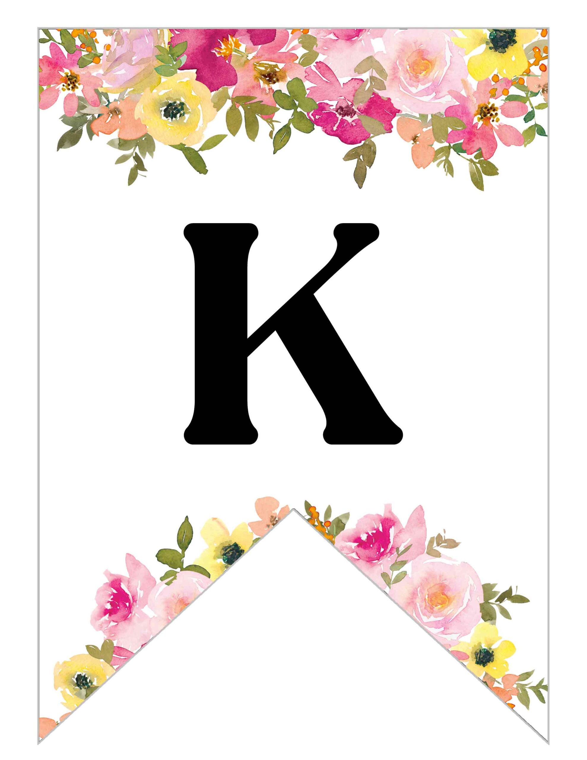 Free Printable Floral Alphabet Banner Letters Lovely Planner