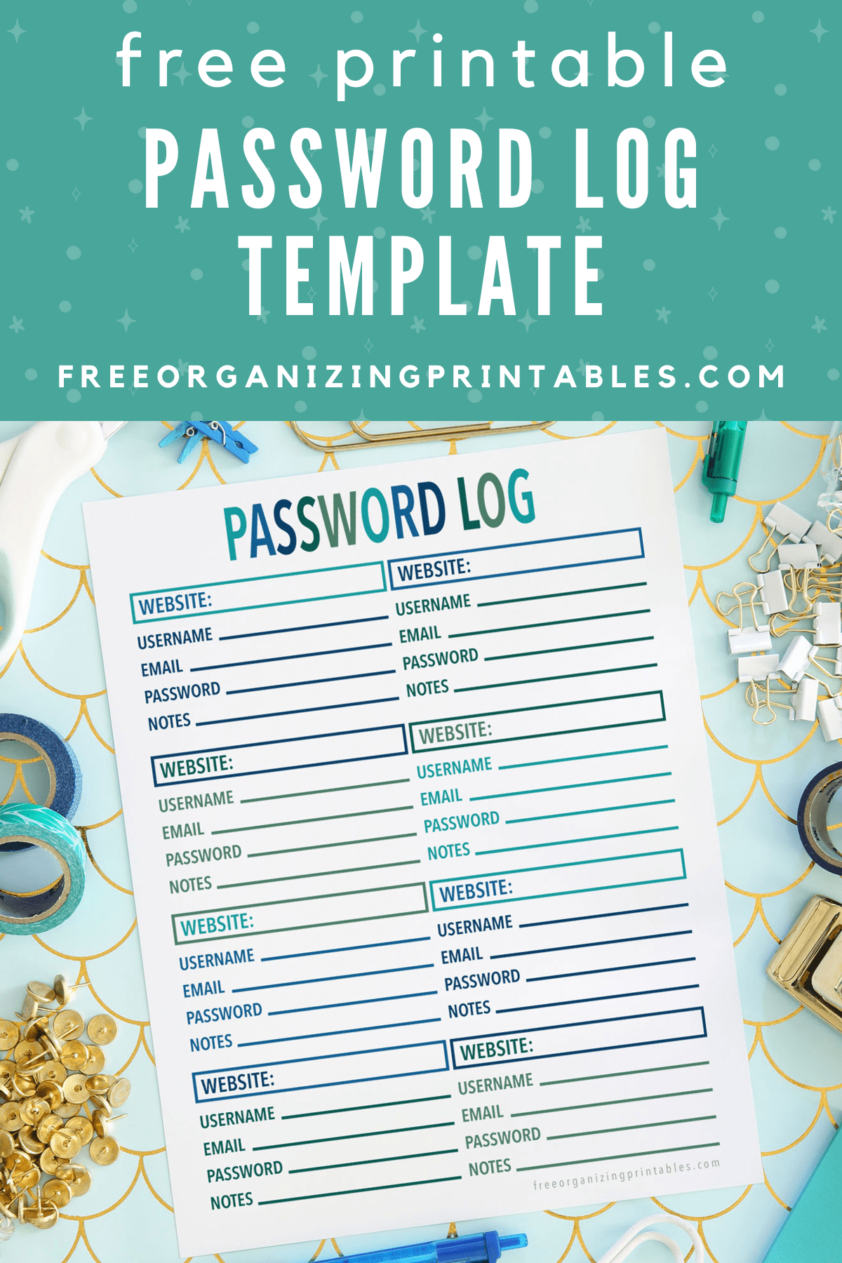 Free Printable Password Log Free Organizing Printables