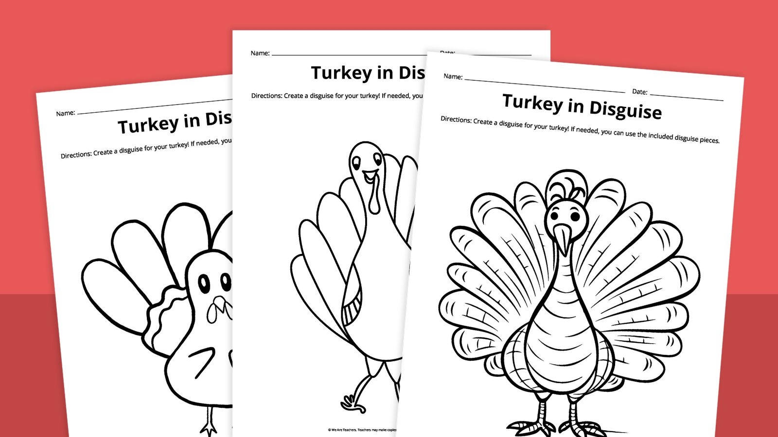 Disguise A Turkey Template Free Printable