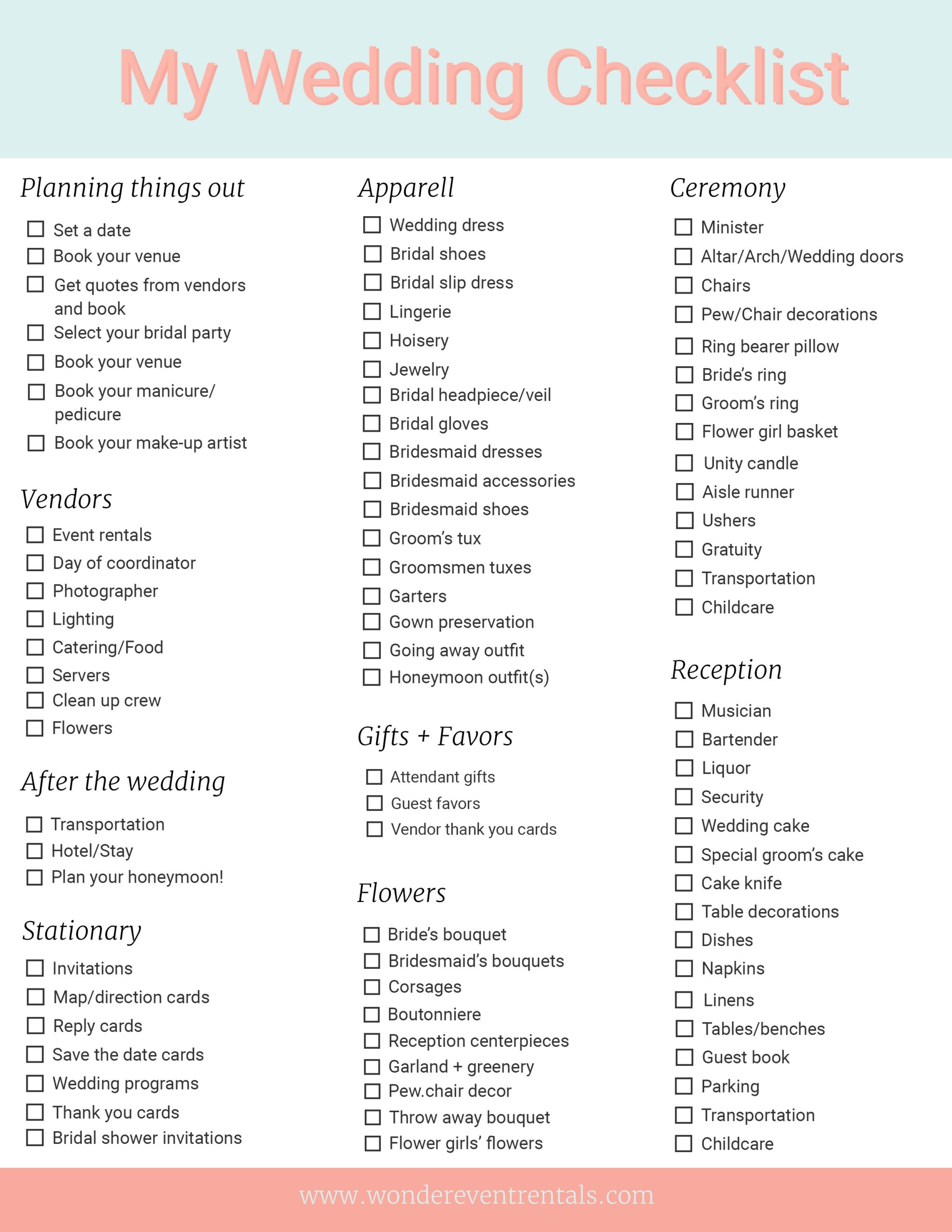 Free Printable Wedding Planner Checklist Download Free Printable 