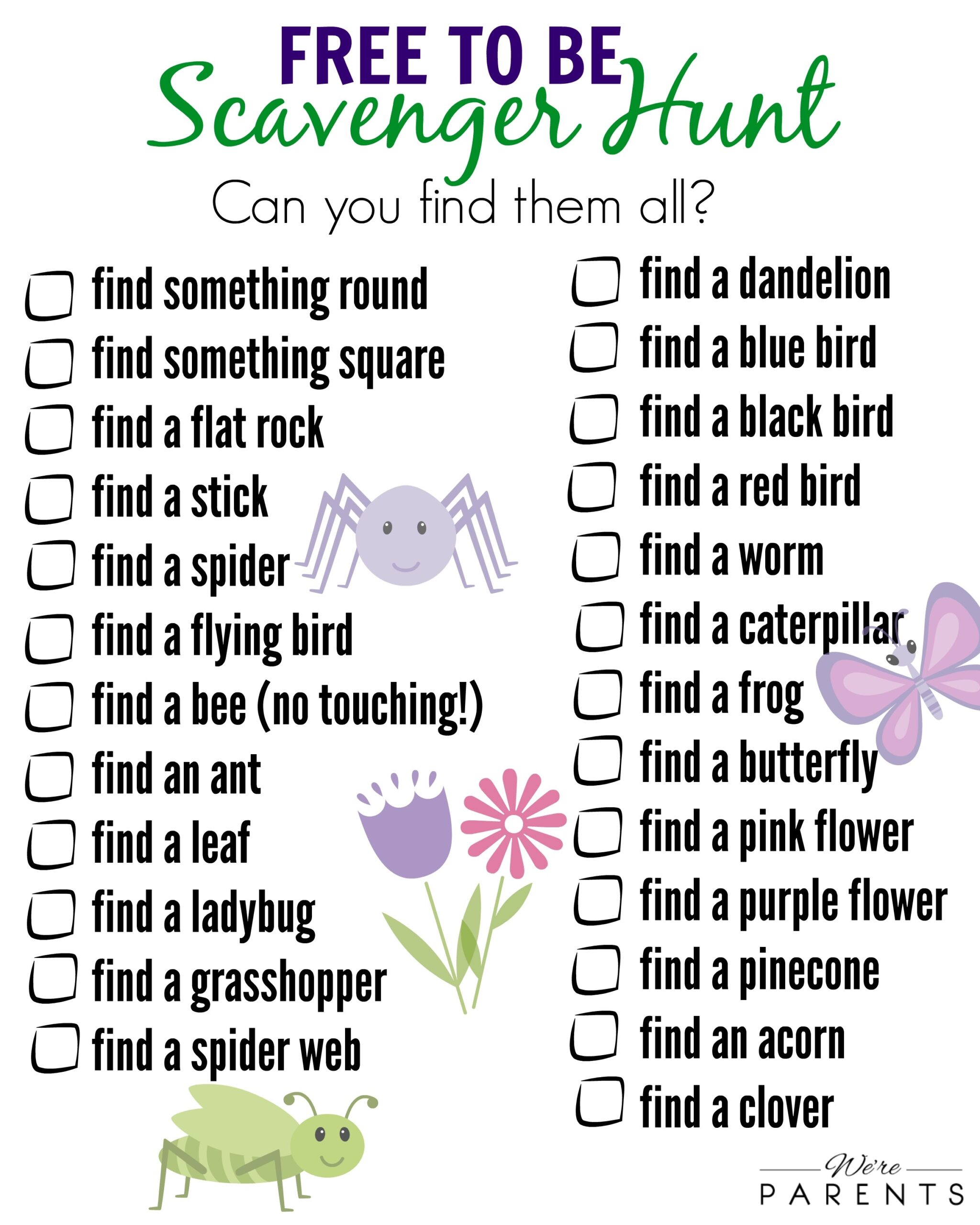 Free Printable Scavenger Hunt