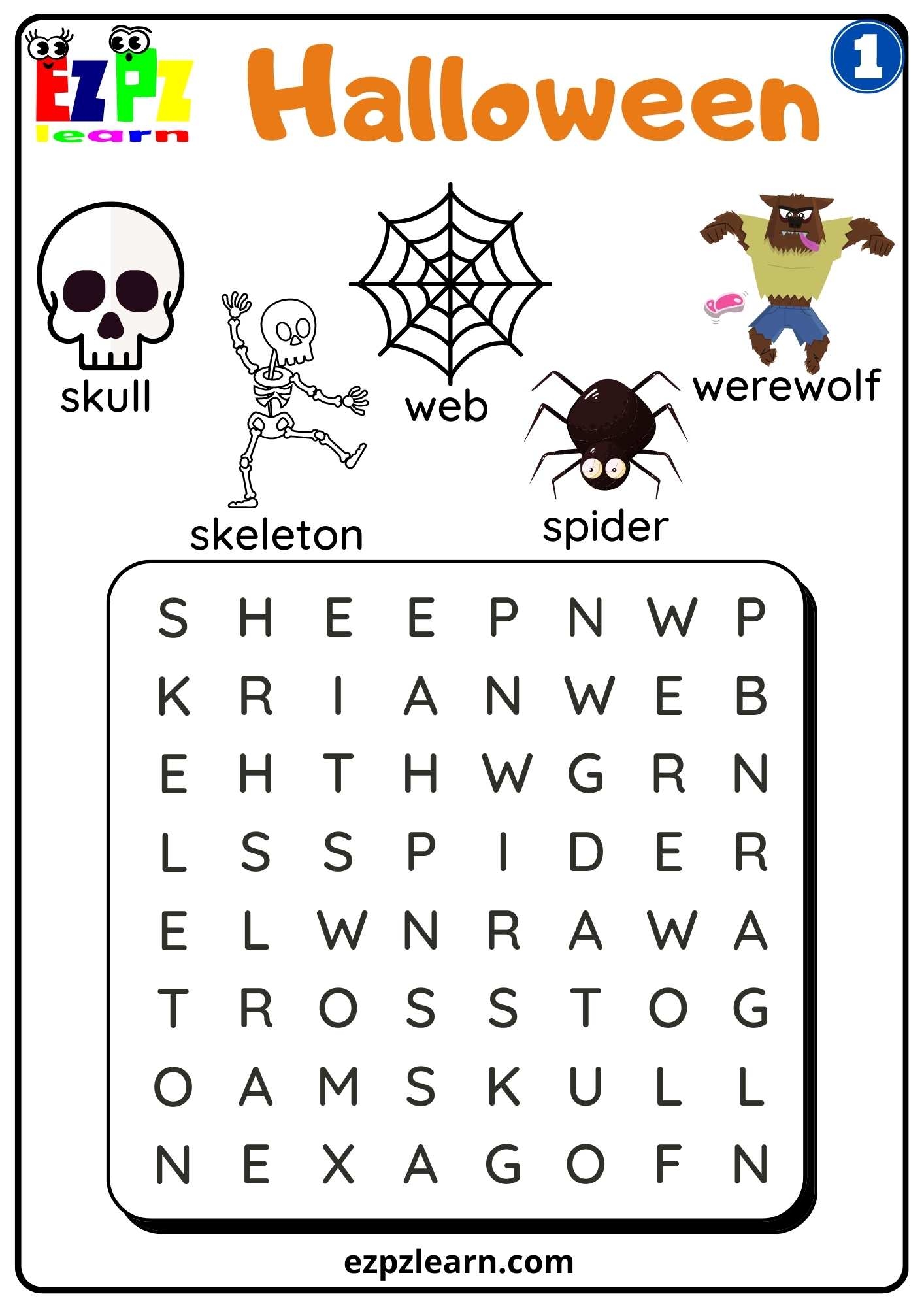 Free Printable Halloween Word Search