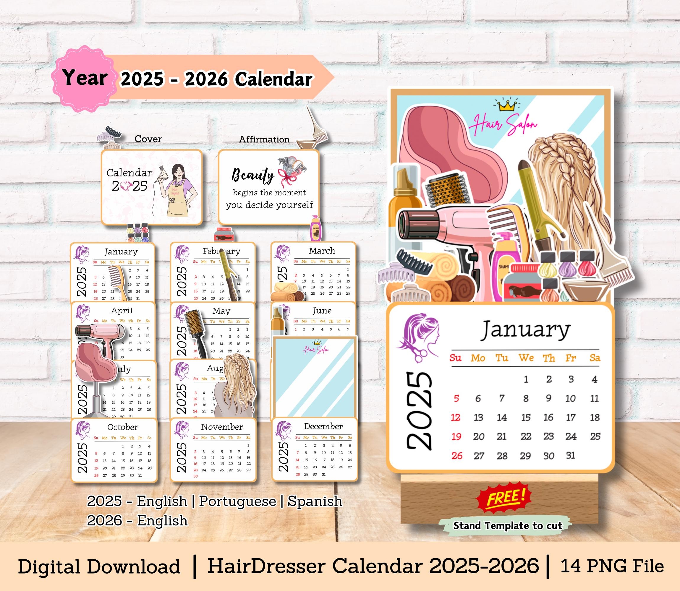Hair Salon Calendar Etsy