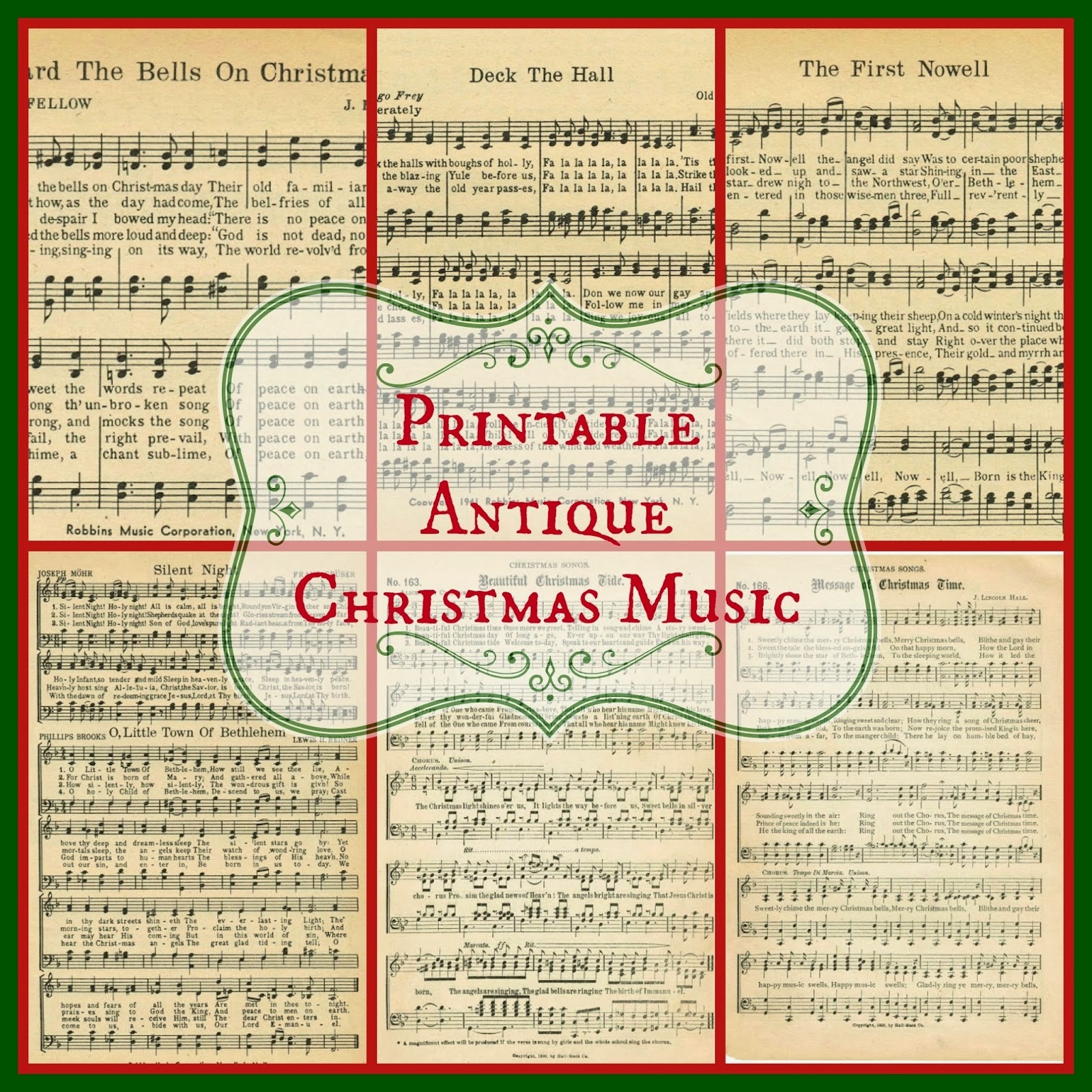 Knick Of Time Printable Christmas Music Pages