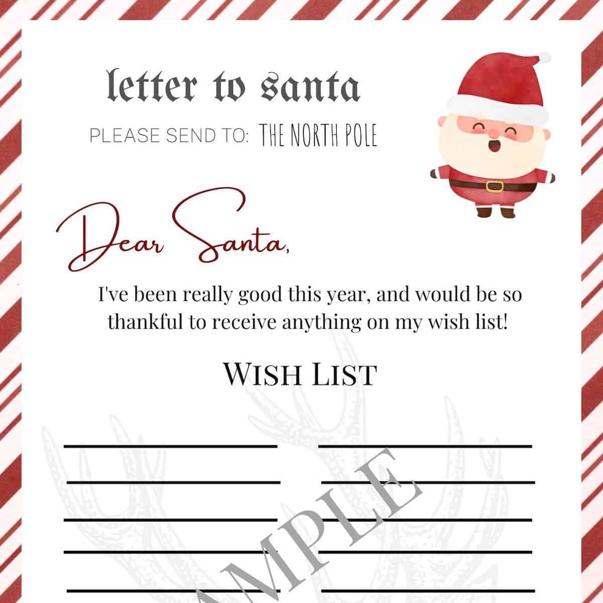 Free Printable List For Santa