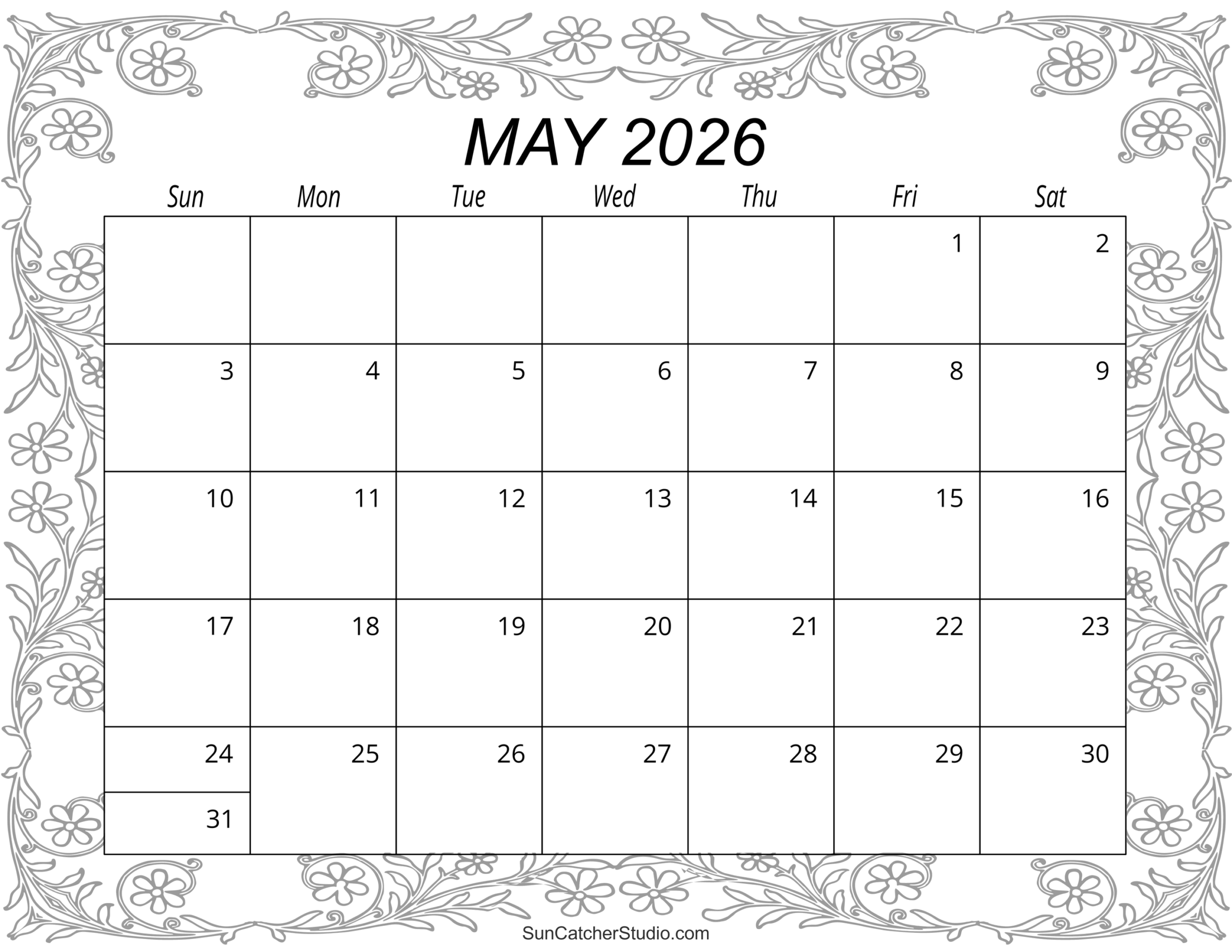May's Calendar For 2026