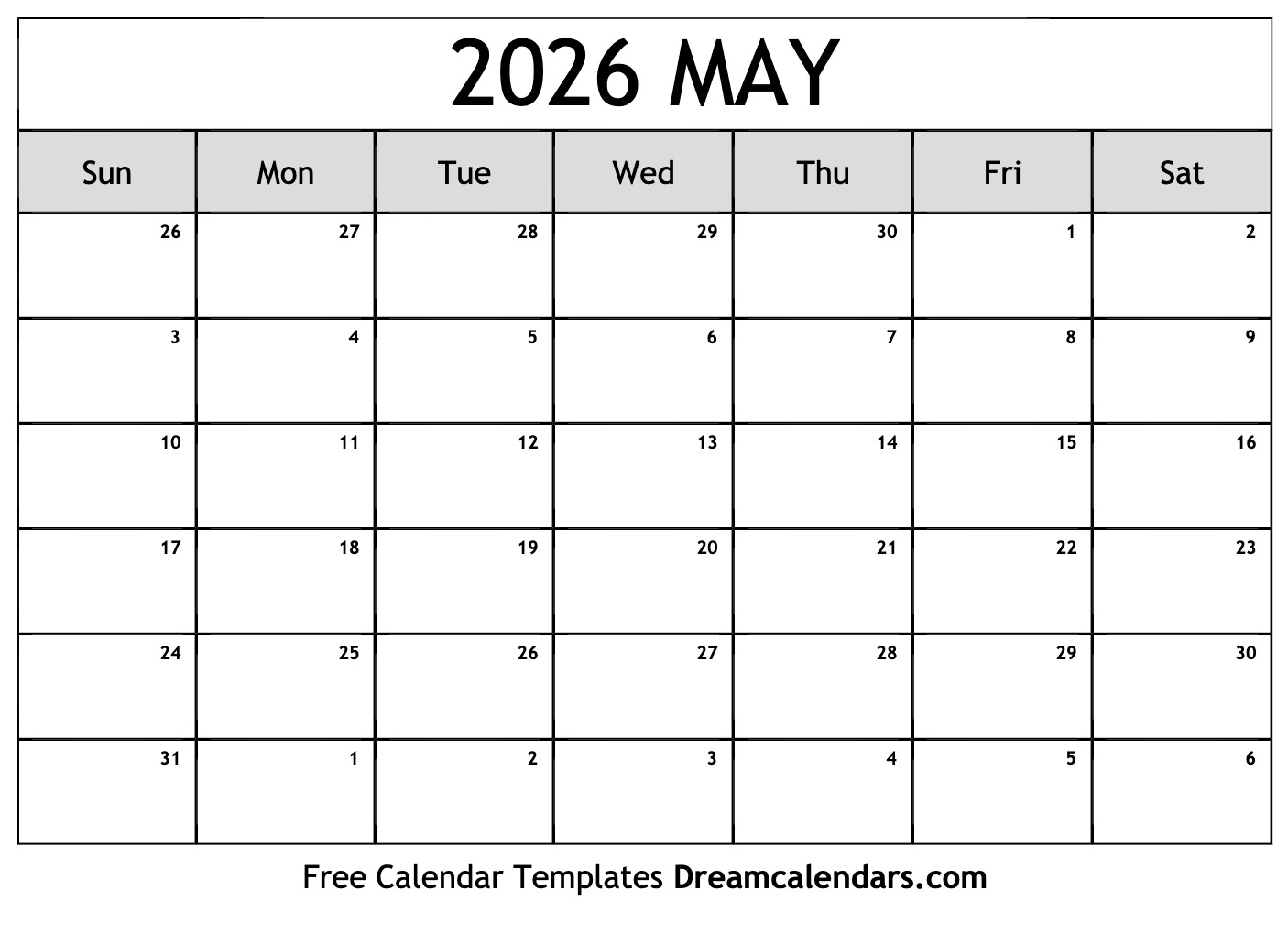How Many Days In May 2026 Calendar