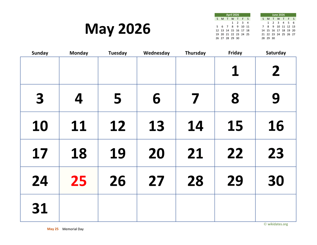 May 2026 Calendar Of Events