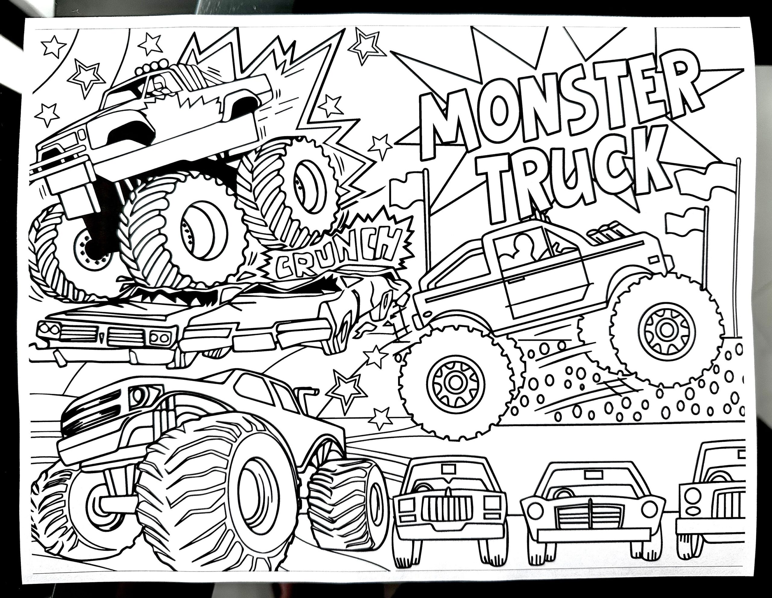 Monster Truck Color Page Coloring Page Monster Truck Monster Truck Printable Kids Coloring Page Monster Truck Activity