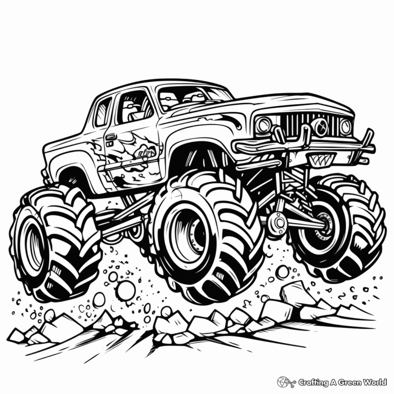 Monster Truck Coloring Pages Free U0026 Printable 