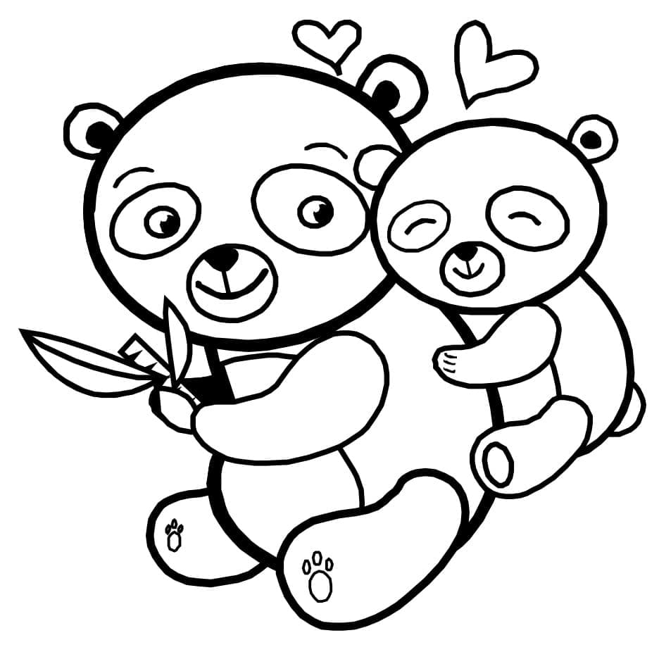 Mother With Baby Panda Coloring Page Download Print Or Color Online For Free