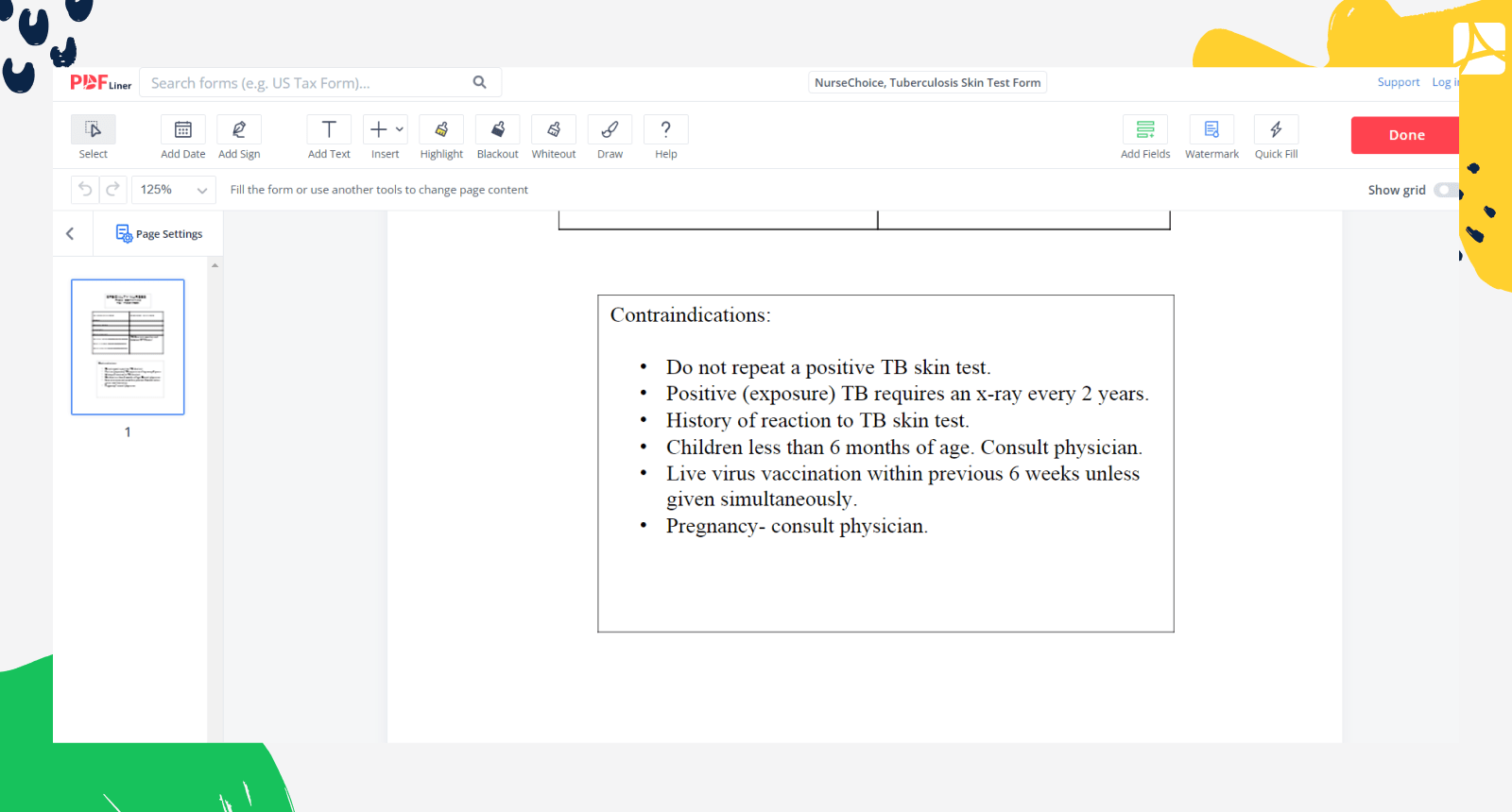 Free Printable Tb Skin Test Form