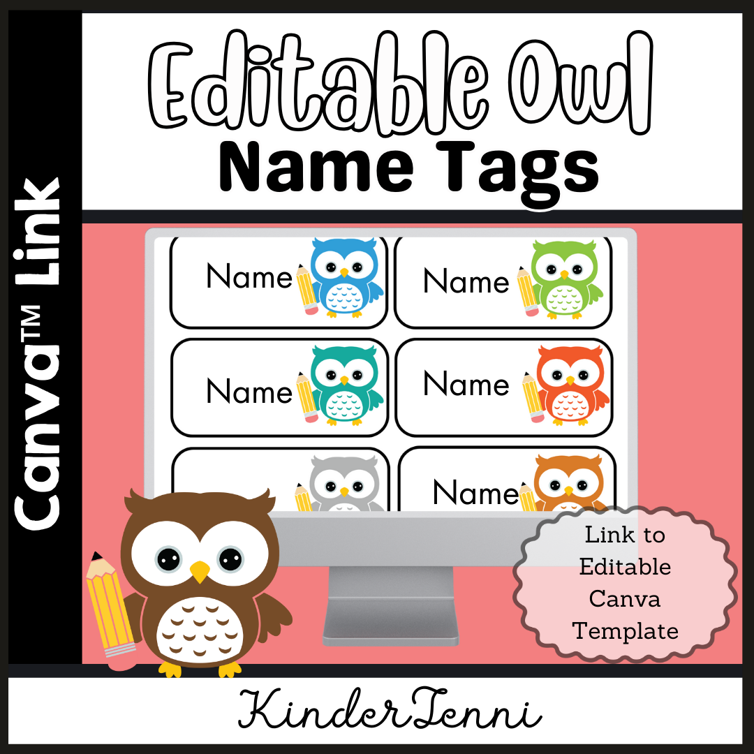 Owl Editable Name Tags Classful