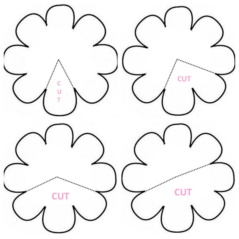 Paper Flower Rose Template Pattern PNG 1000x1000px Paper Area Black And White Clip Art Felt Download