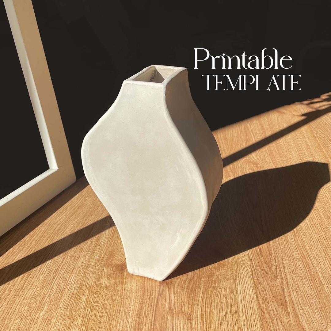 Pottery Vase Template Ceramics Tools Slab Building Vessel Easy DIY Ceramic Vase Pottery Templates For Slab Building Tutorial Etsy