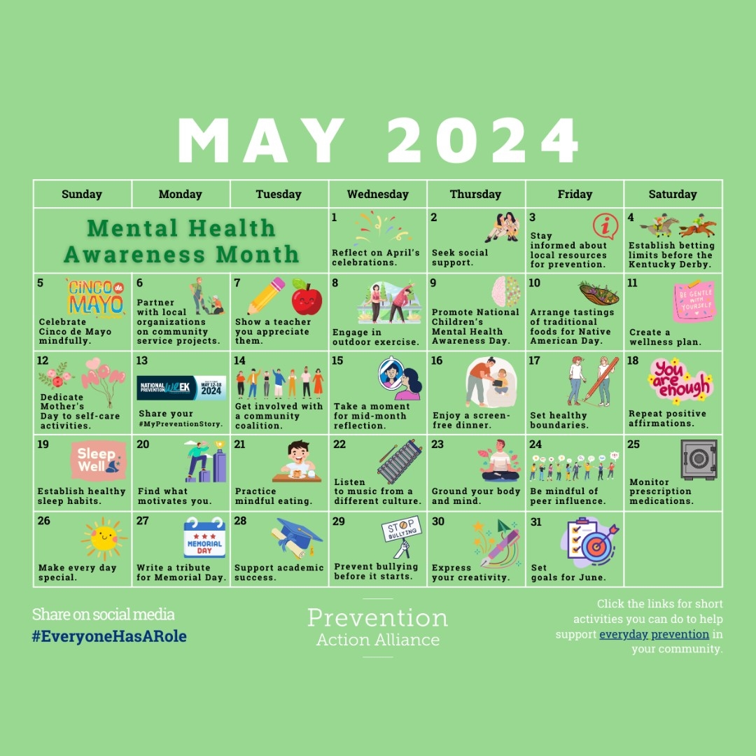 Mental Health Calendar May 2026