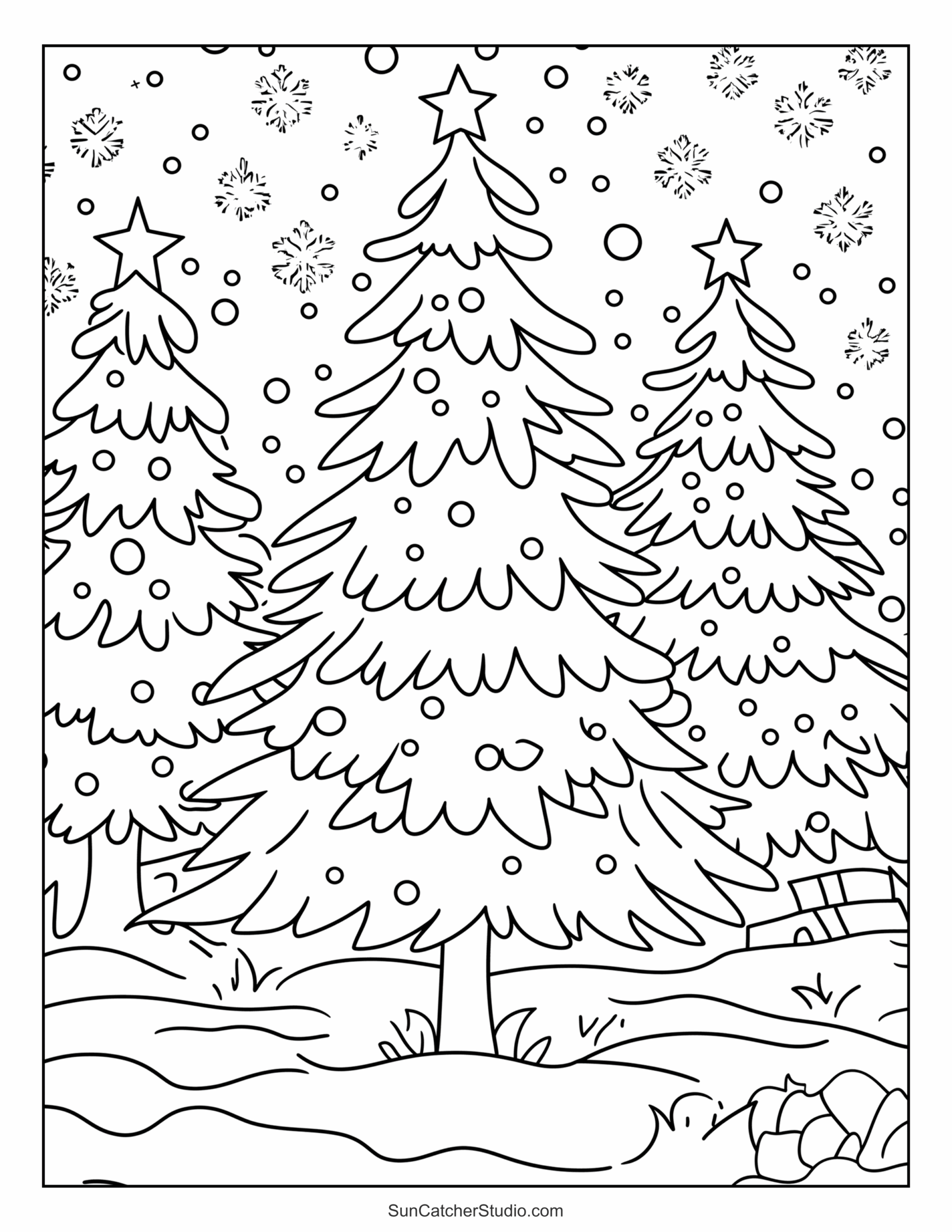 Free Printable Christmas Tree Coloring Pages
