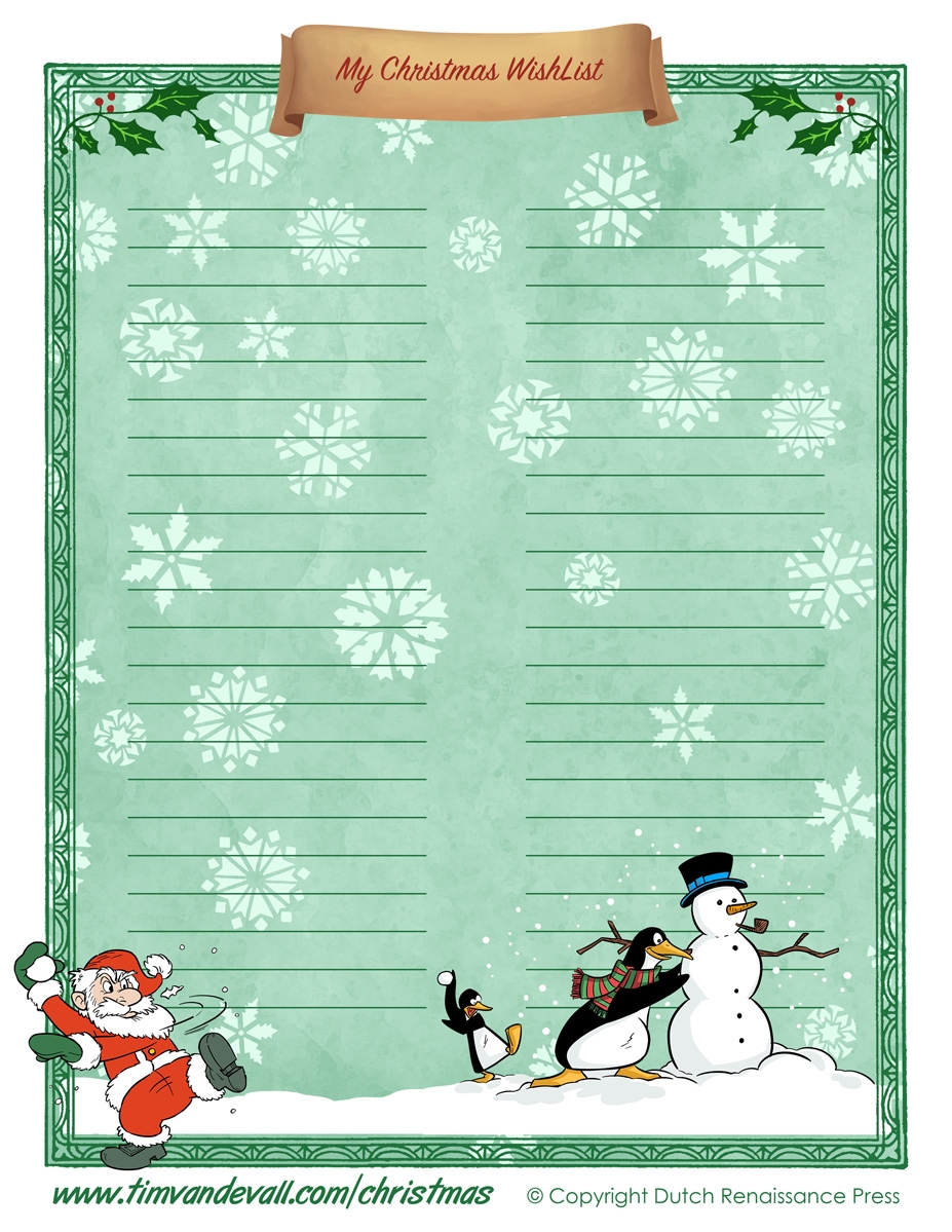Free Printable Wish List For Christmas