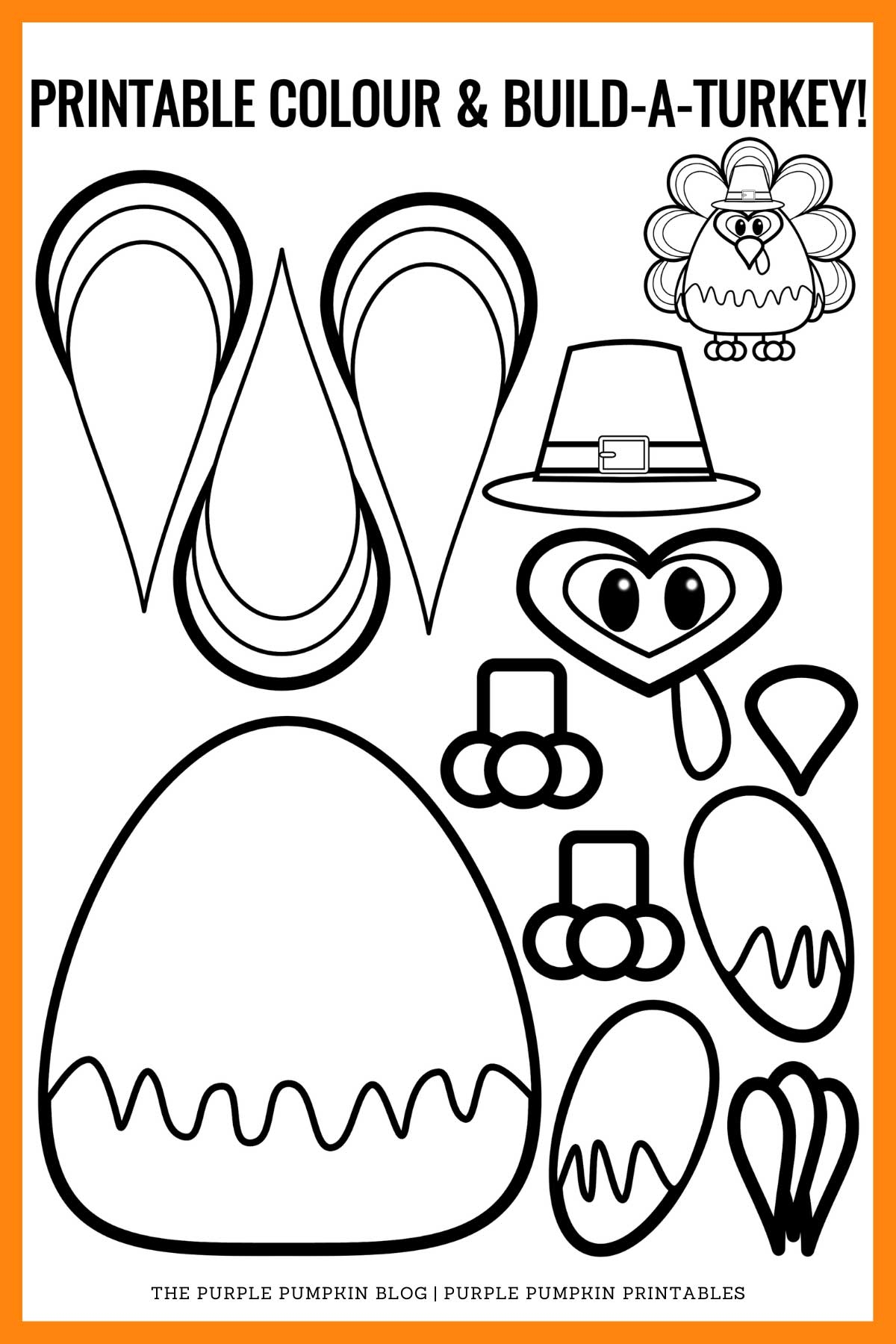 Printable Color U0026 Build A Turkey For Thanksgiving And Christmas
